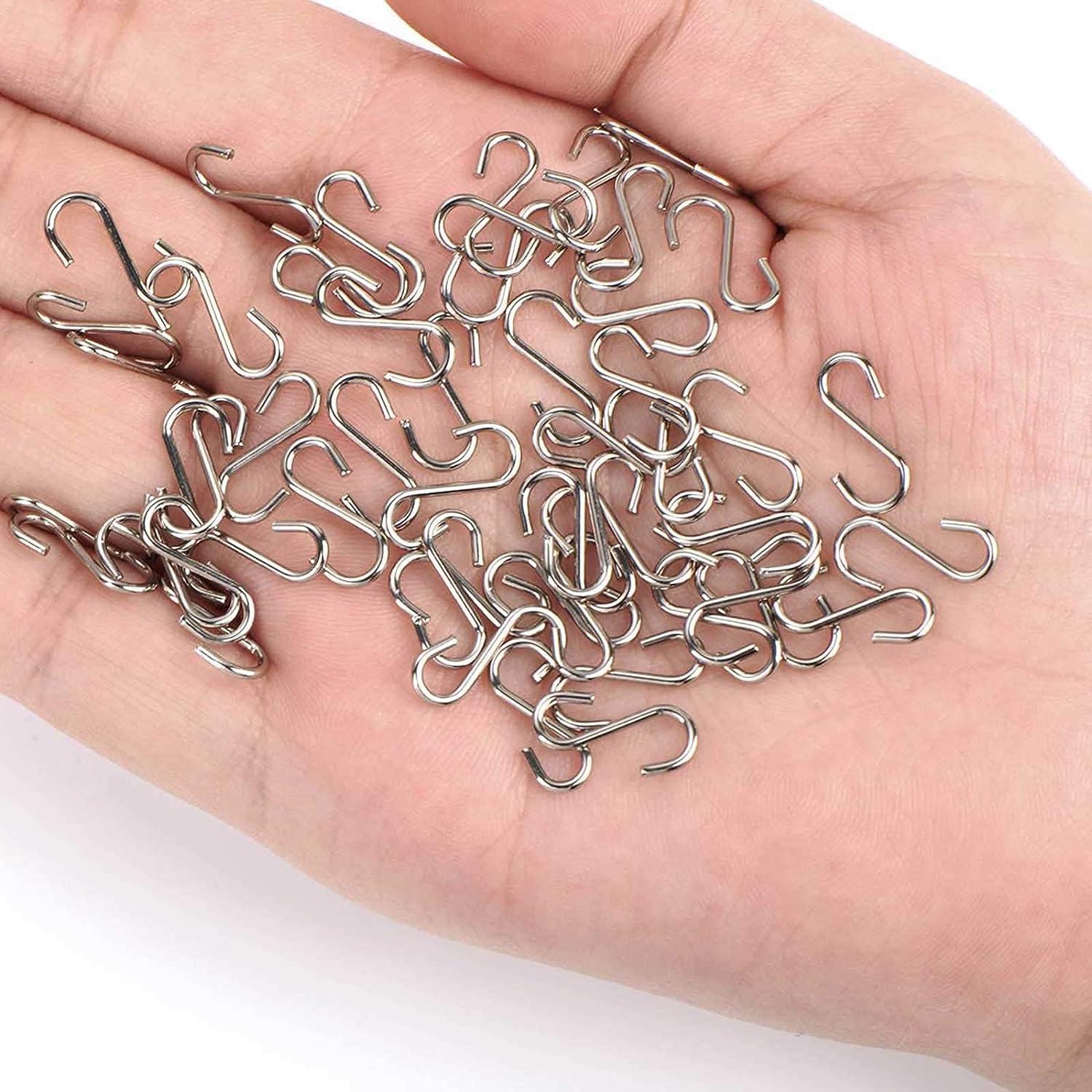 Mini S Hooks Connectors S Shaped Wire Hook Hangers 200pcs Hanging Hooks for  DIY Crafts, Hanging Jewelry, Key Chain, Tags, Fishing Lure, Net Equipment  (0.59 Inch) 