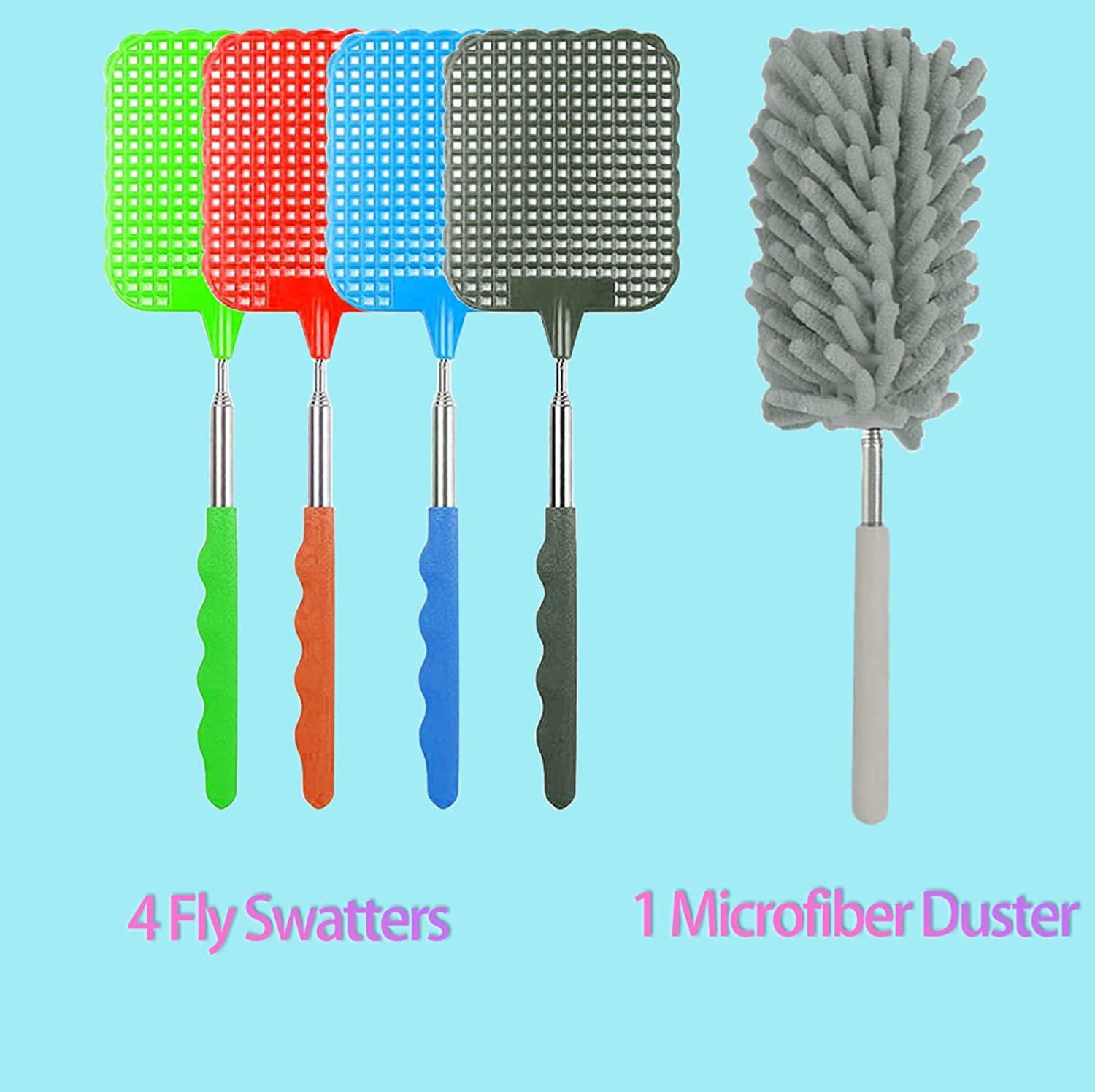 Retractable Fly Swatters Durable Plastic Fly Swatter Heavy Duty Set of