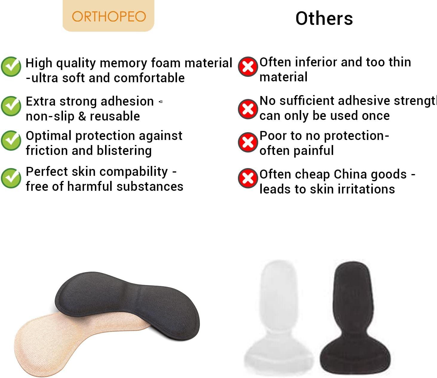 ORTHOPEO Premium Heel Pads Soft Gel Cushion Inserts for Loose