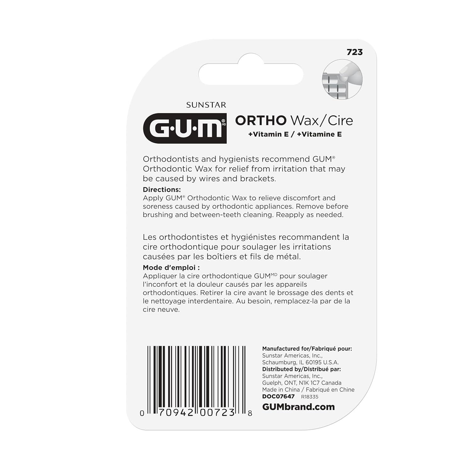 GUM 10070942007235 Orthodontic Wax with Vitamin E and Aloe Vera (Pack