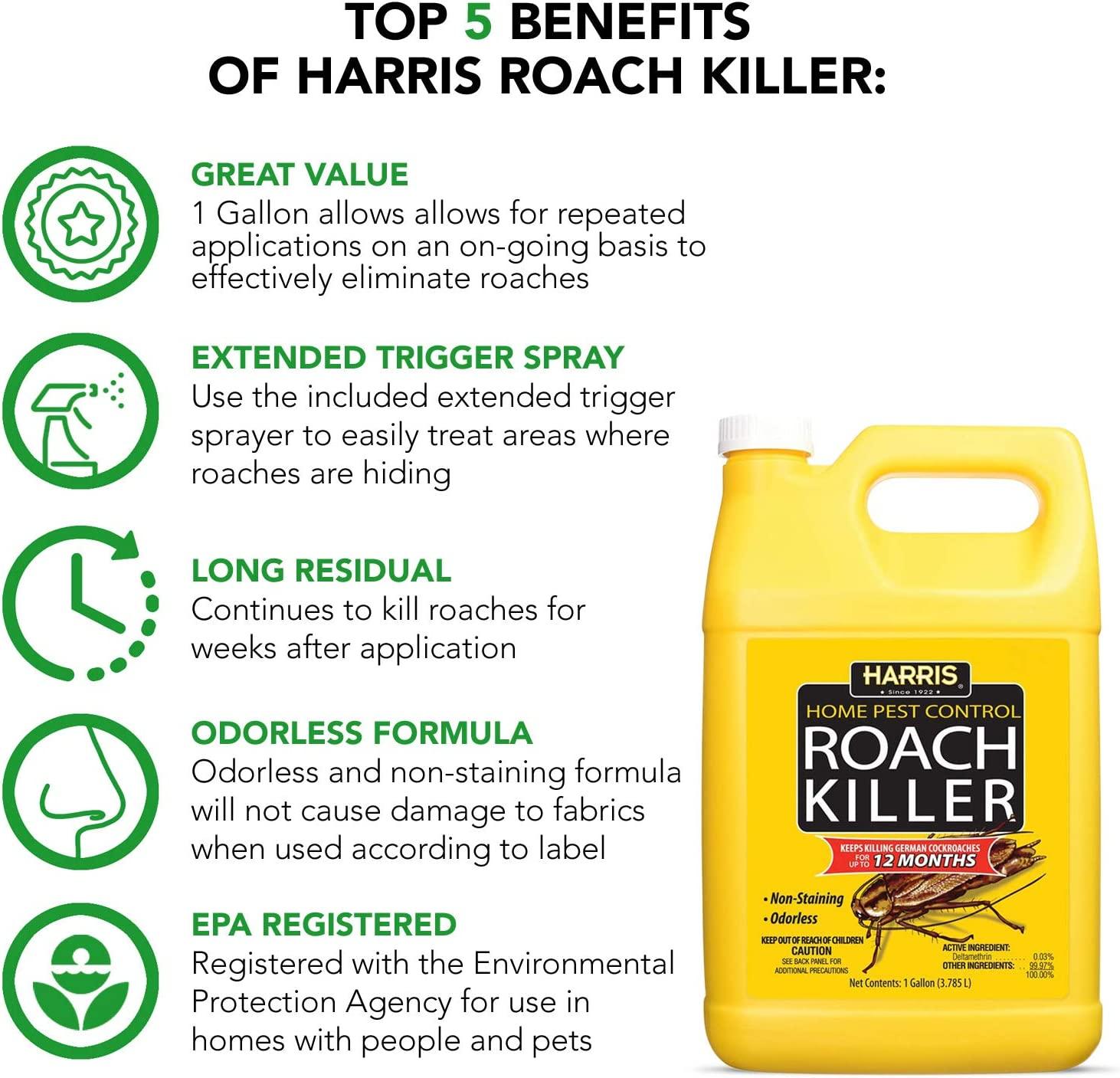 Harris Roach Killer, Liquid Spray with Odorless and NonStaining 12
