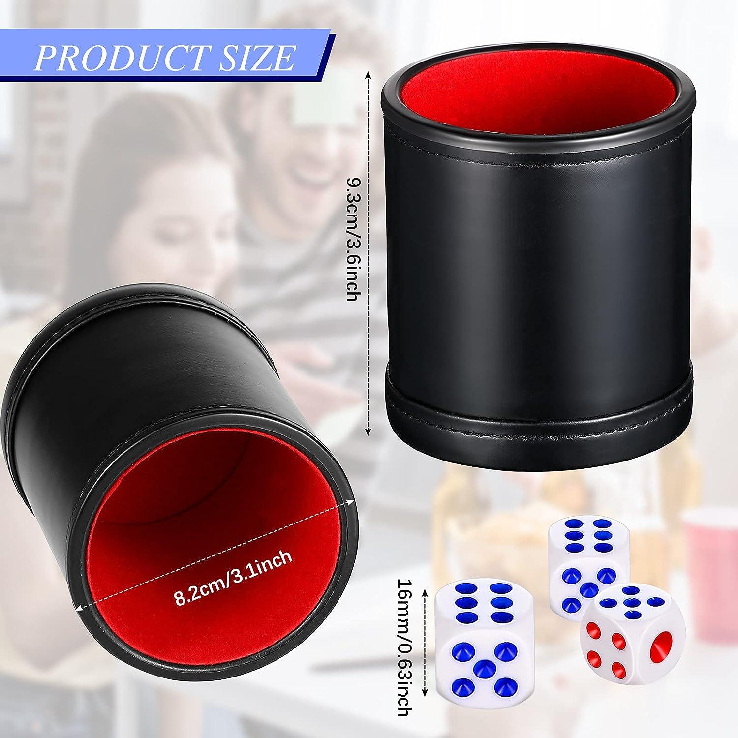 4-Piece PU Leather Dice Cups Set with Quiet Shaker and 20 Dices