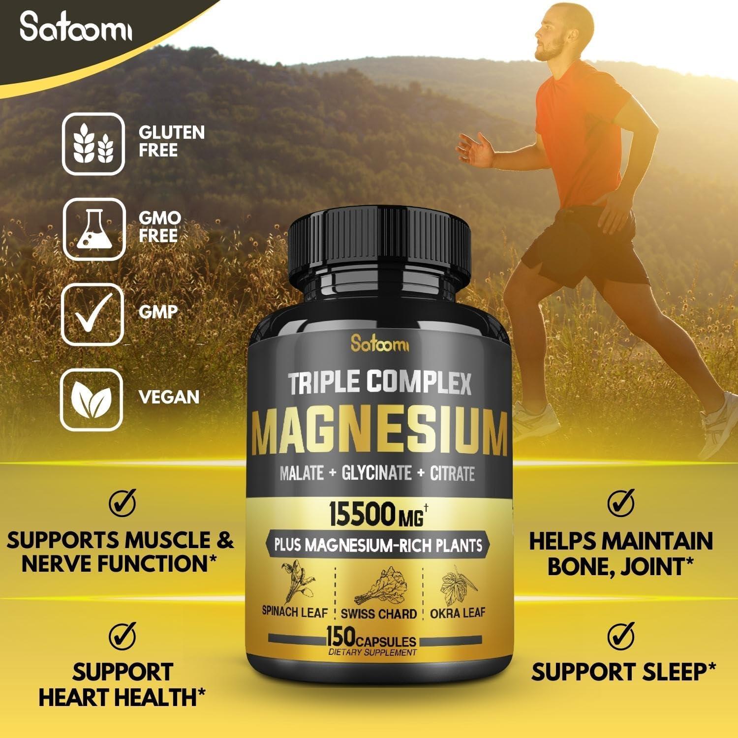 Triple Magnesium Complex 500mg Capsules 11 Herbs Equivalent to