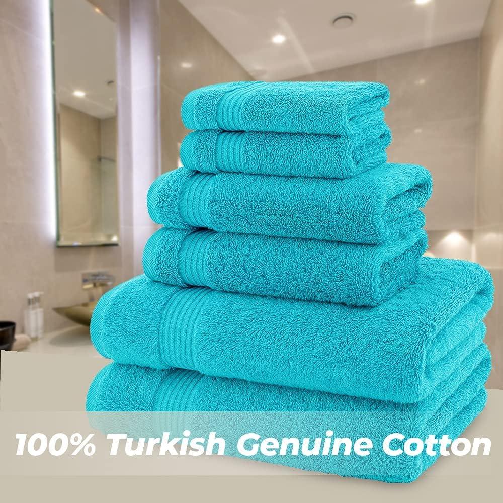 Hotel Quality 100% Turkish Cotton 6 Piece Towel Set Blue
