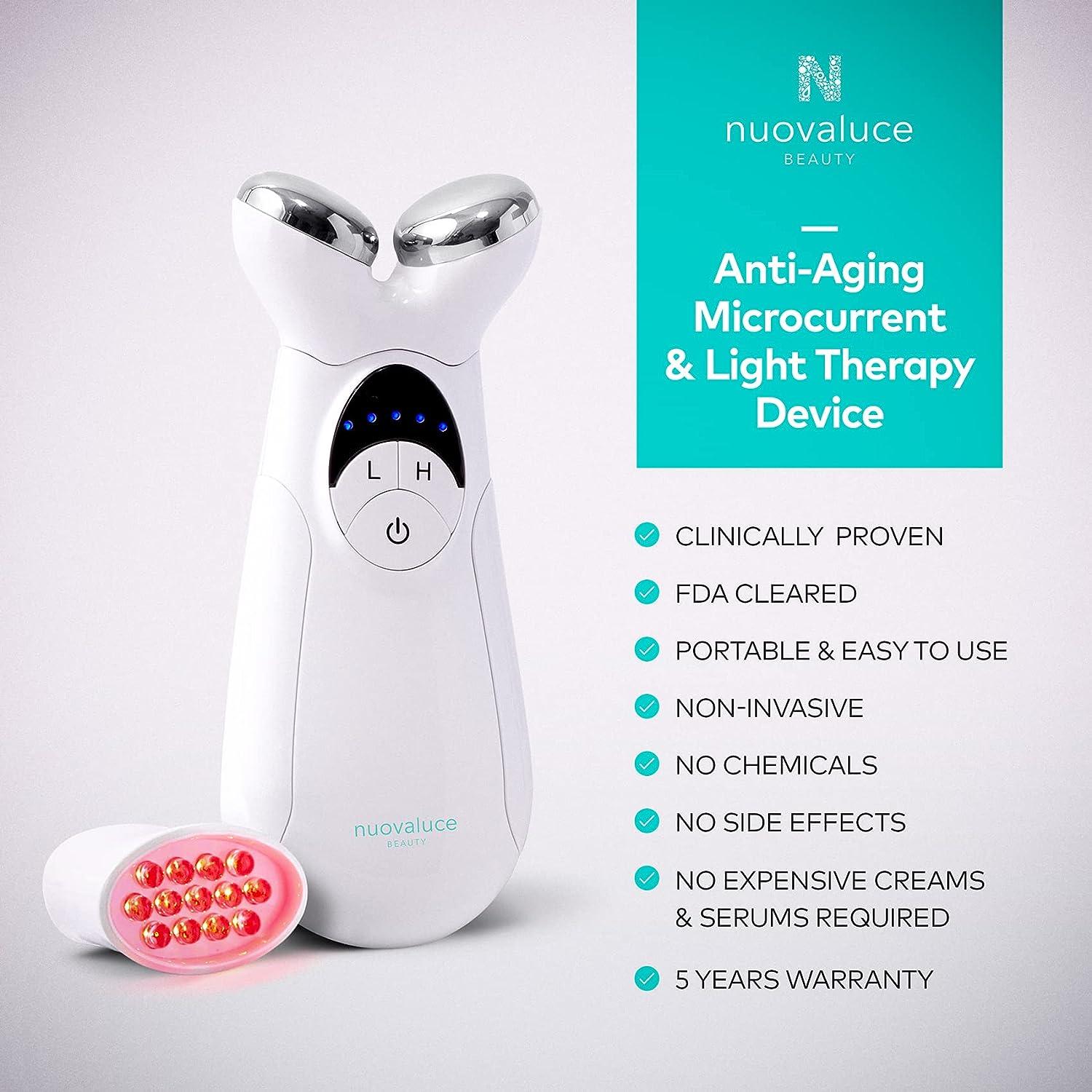 Nuovaluce Anti Aging Microcurrent & Red Light Therapy Device Wrinkle