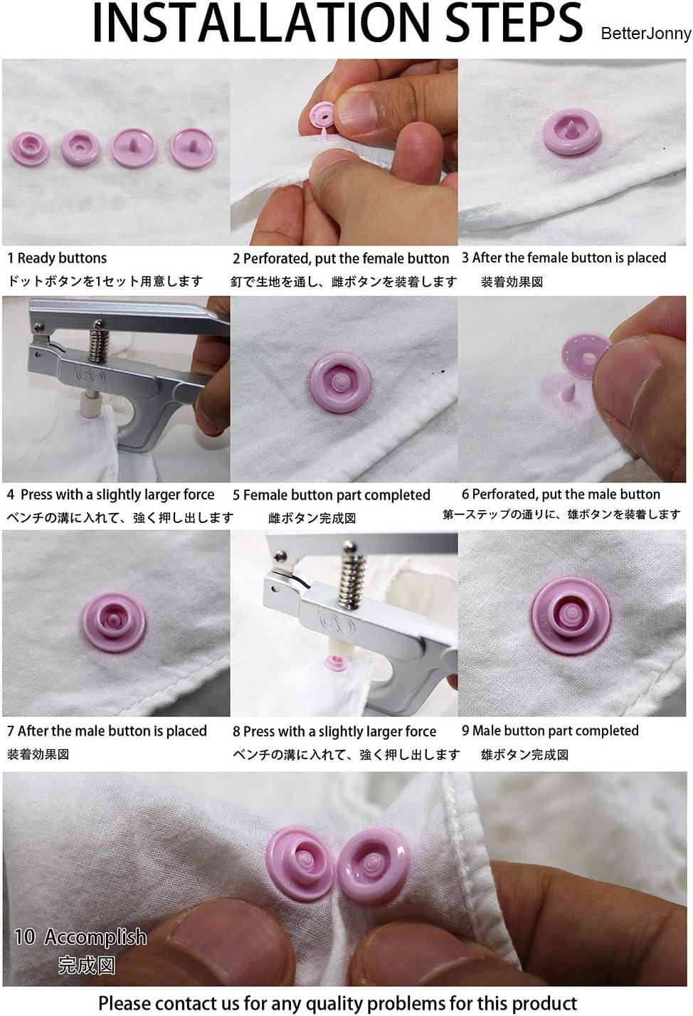 384 Set KAM Snaps Buttons + Pliers Starter Kit 24 Colors, Size 20 T5