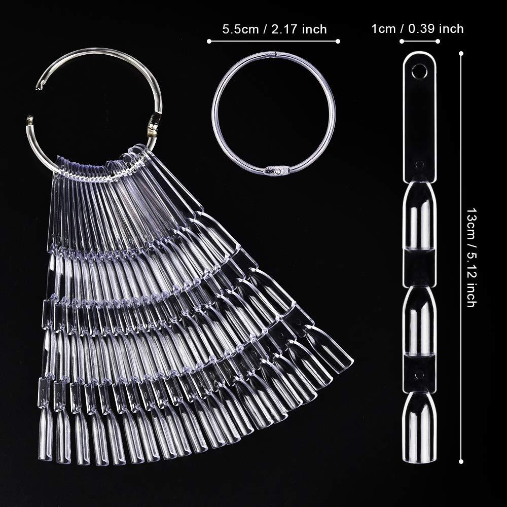 Nail Display Tips, 150 Tips Nail Polish Sample Sticks Stiletto