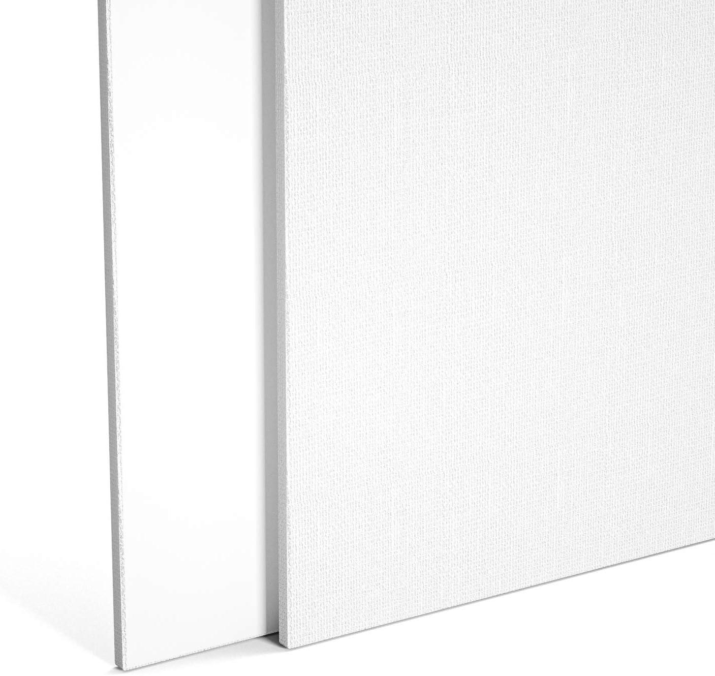 GOTIDEAL Stretched Canvas, Multi Pack 4x4 inch, 5x7 inch, 8x10 inch,9x12 inch, 11x14 inch Set of 10, Primed White - 100% Cotton Artist Canvas Boards