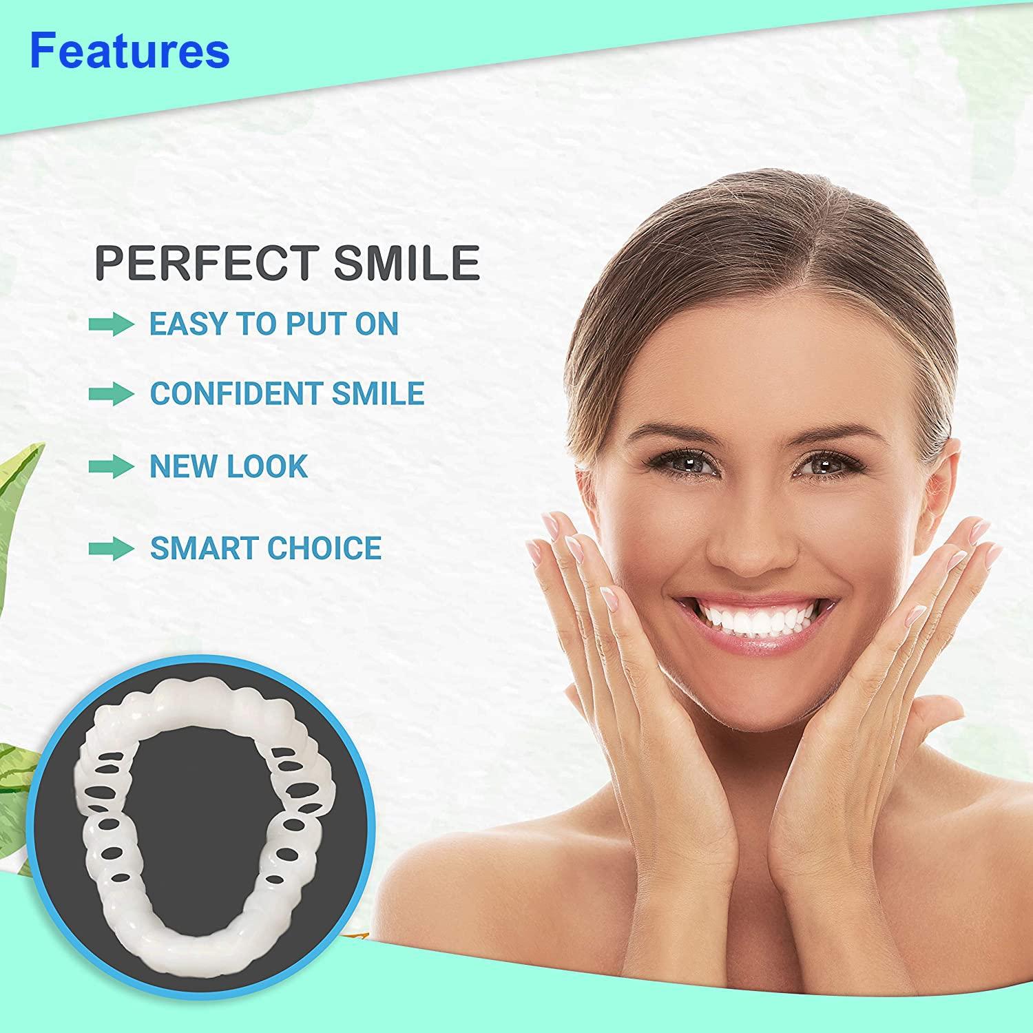 Healthyare Denture Do it Yourself Full Set of Top and Bottom Fake Teeth for  Improve Smile
