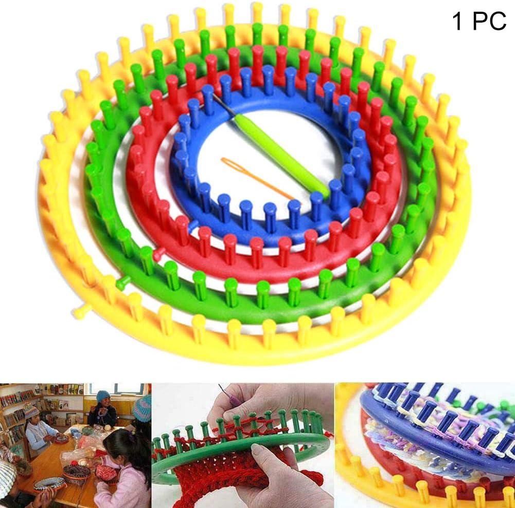 Wayion Round Knitting Loom Plastic Hat Weaving Looms Kit with Loom Hook/Needle Creativity for Kids Small Knitting Loom Kit - Perfect for Sock Hat