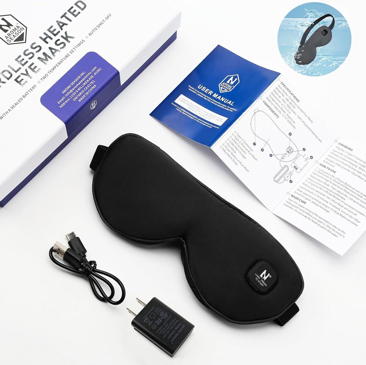 Aroma Season Heated Eye Mask - Cordless Moist Heat Compress For - View #3