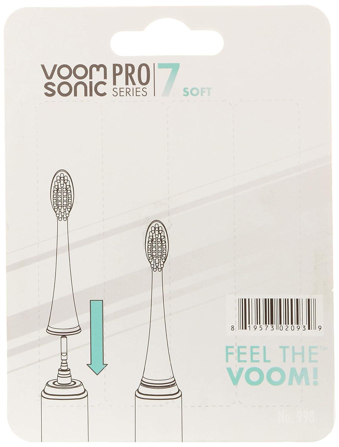 Voom Sonic Pro 7 Series Replacement Brush Heads in Black/White High