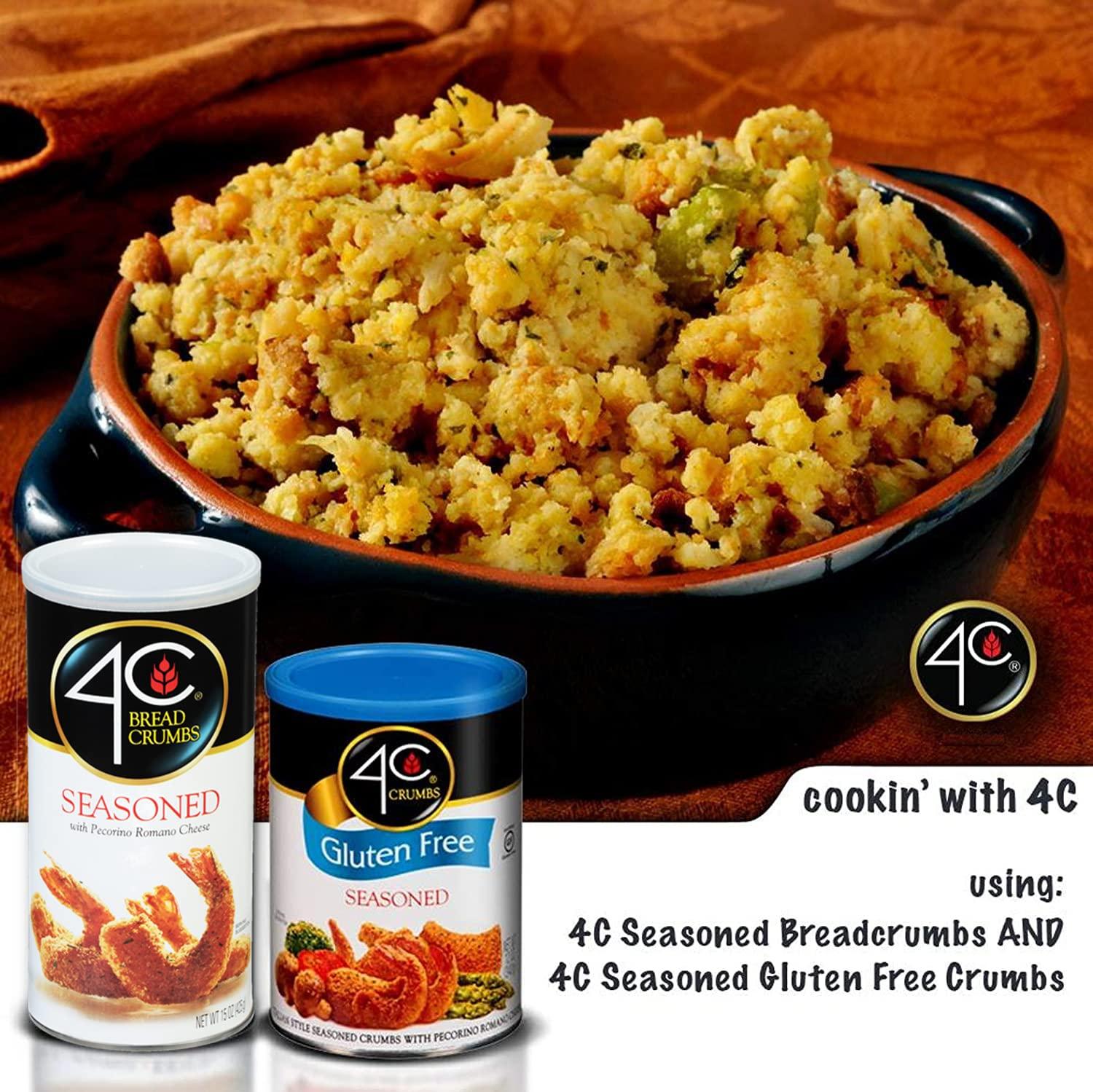 4C Premium Bread Crumbs, Seasoned with Pecorino Romano Cheese 6 Pack