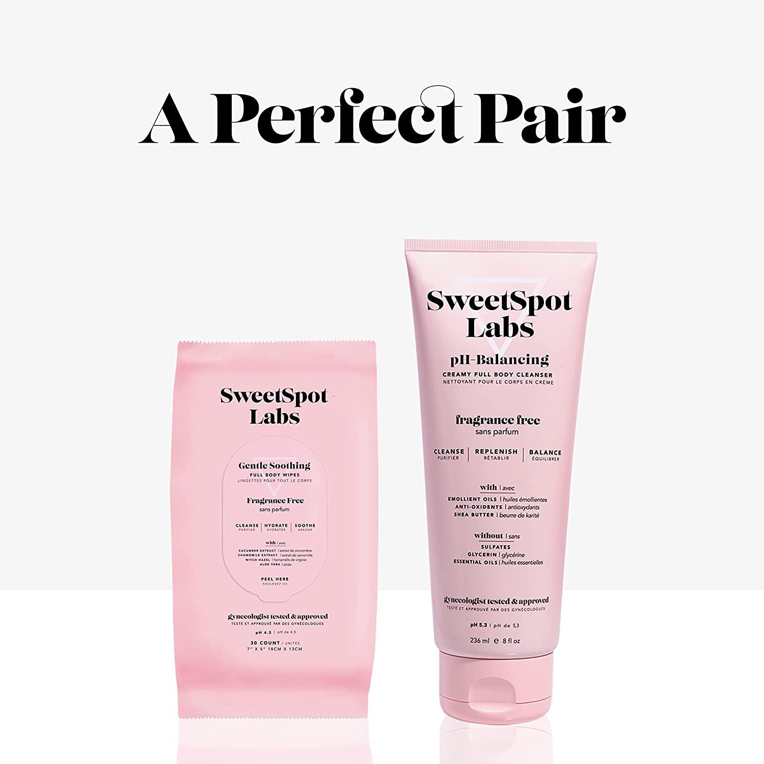 SweetSpot Labs Feminine Wipes for Sensitive Skin, Unscented, with Witch