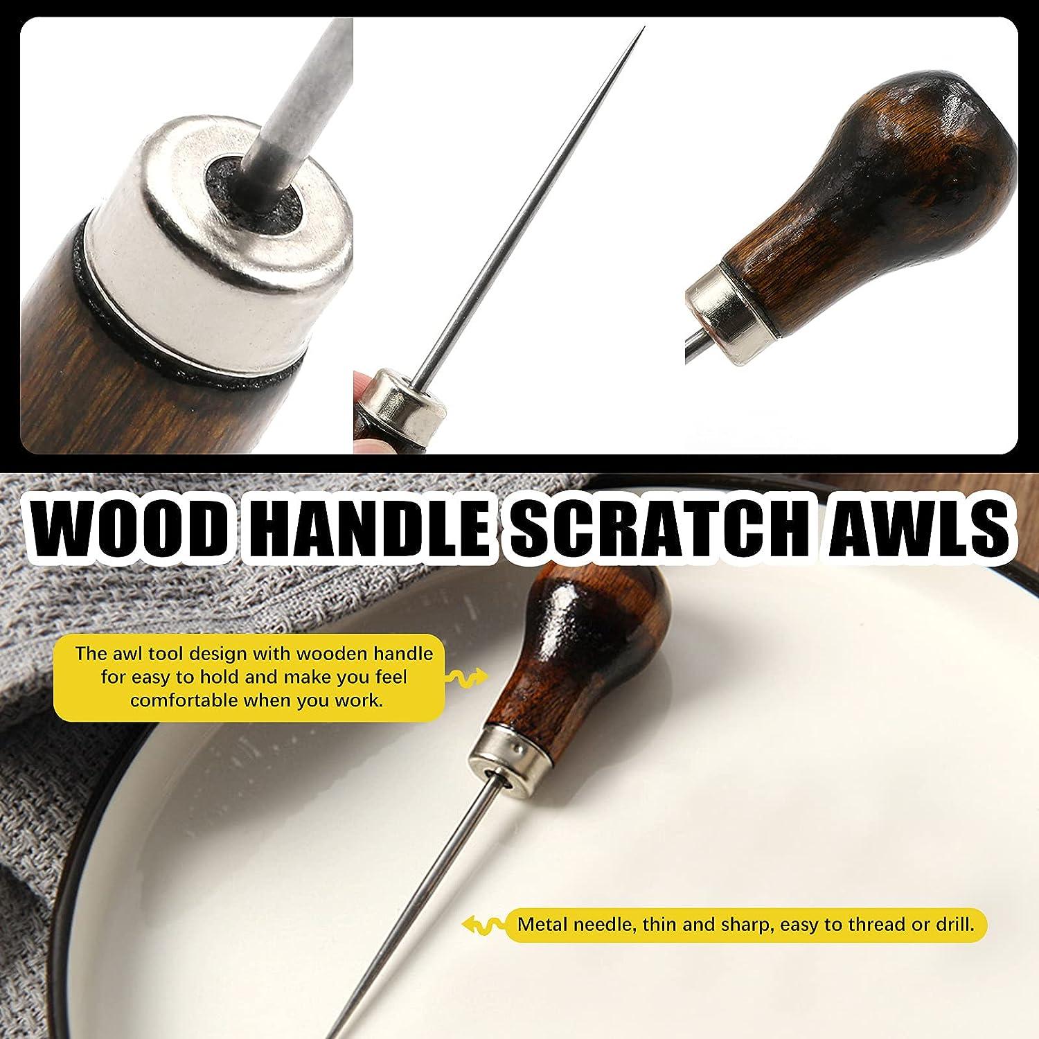 Sewing Awl, Effort Saving Leather Awl 8Pcs For Wood 