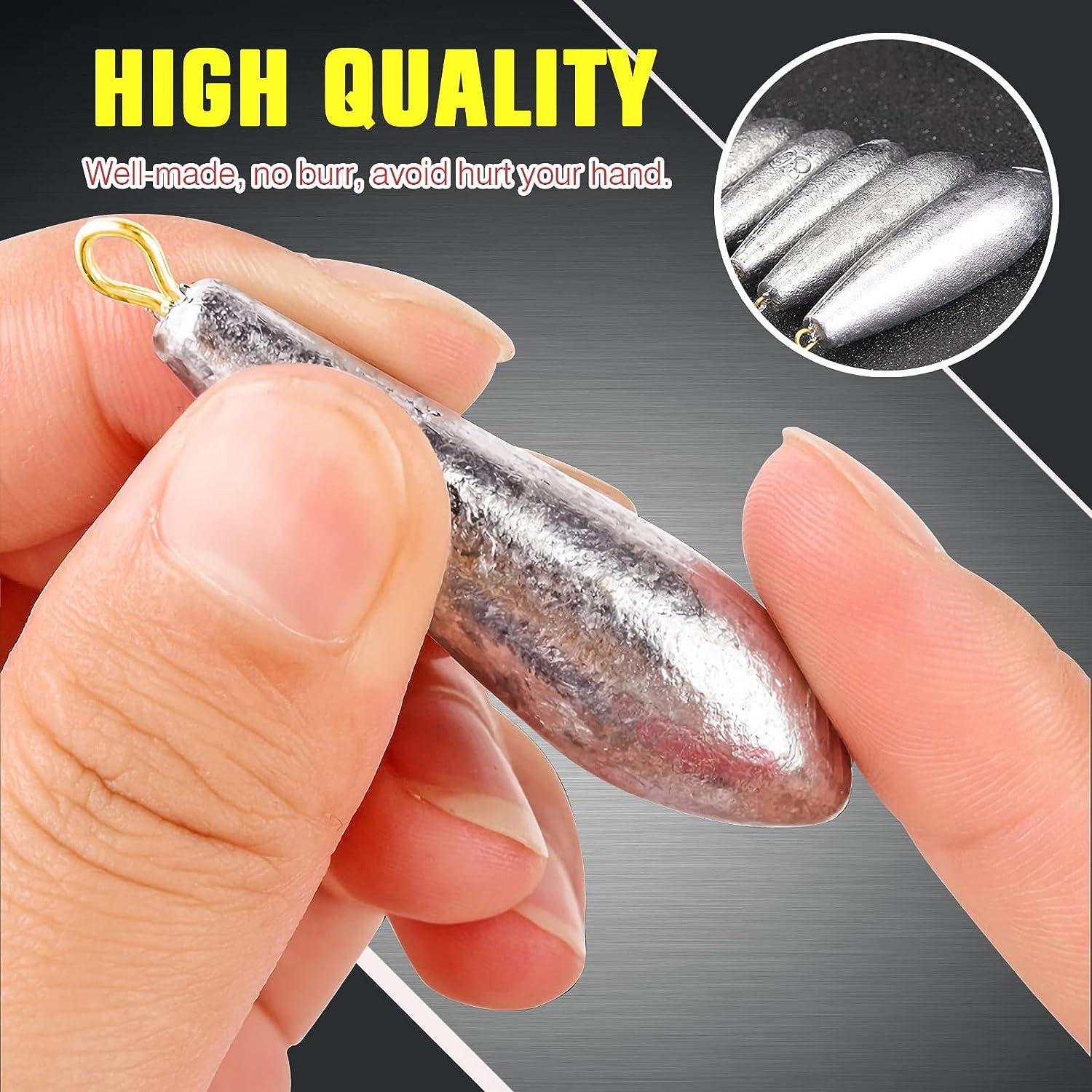 Fishing Weight AMYSPORTS Egg Sinker Kit 3g–200g Lead Weights For