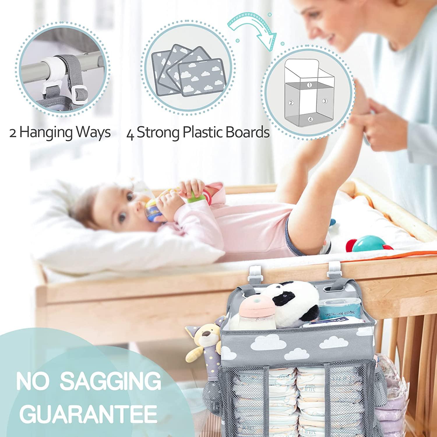 Mloong Diaper Caddy, Hanging Diaper Organizer for Changing Table