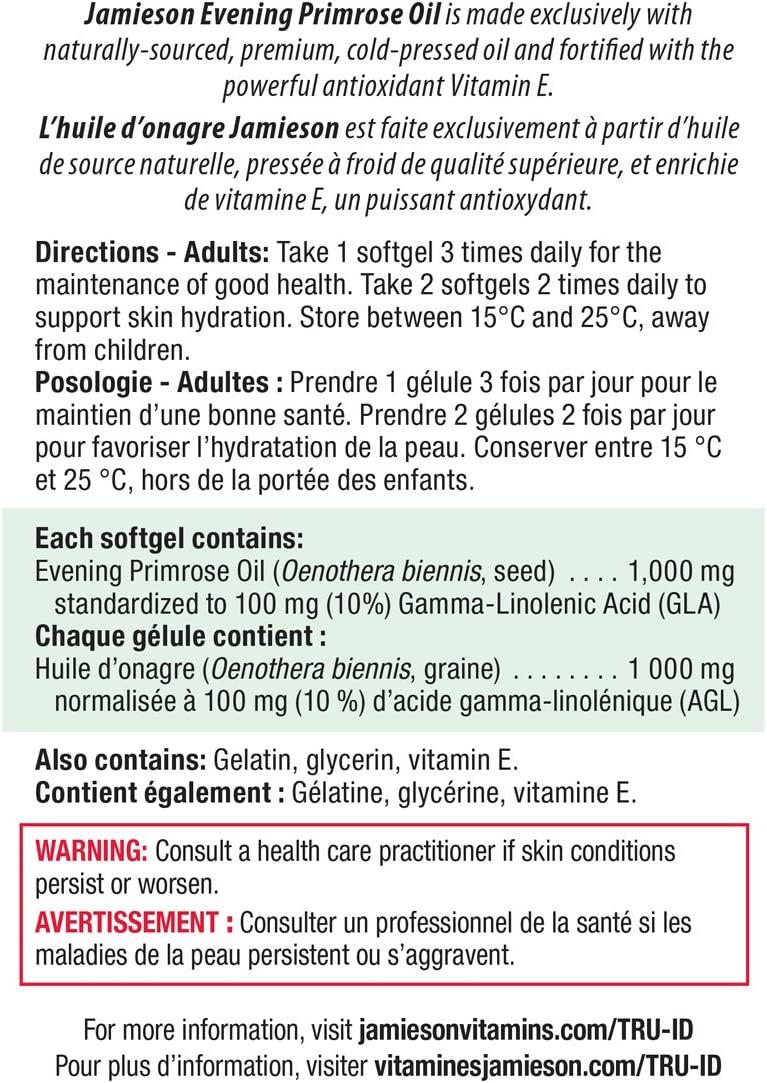 Jamieson Evening Primrose Oil 1,000 mg 85 Softgels