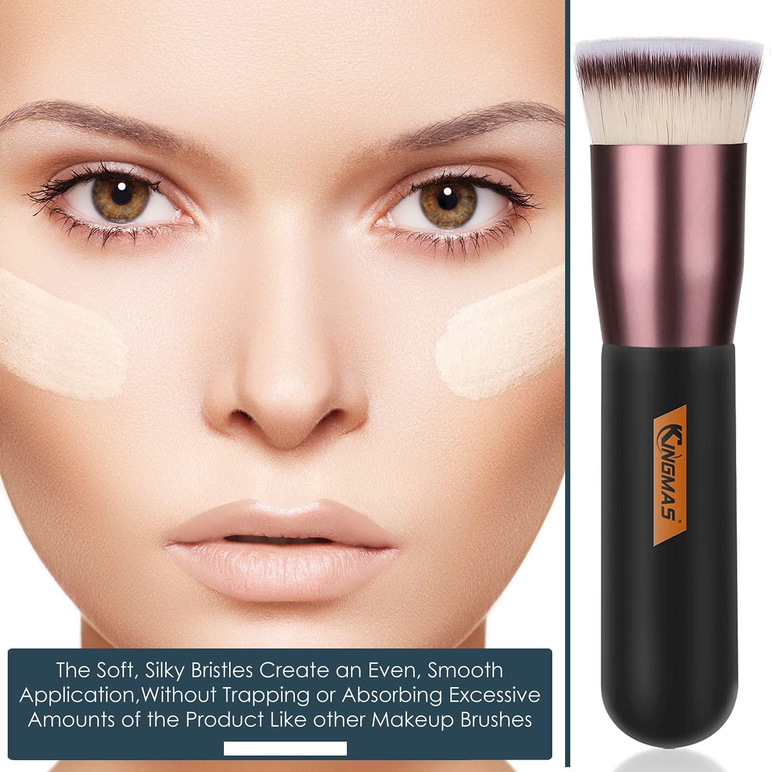 Flat Top Foundation Brush, Premium Kabuki Makeup Brush for Liquid