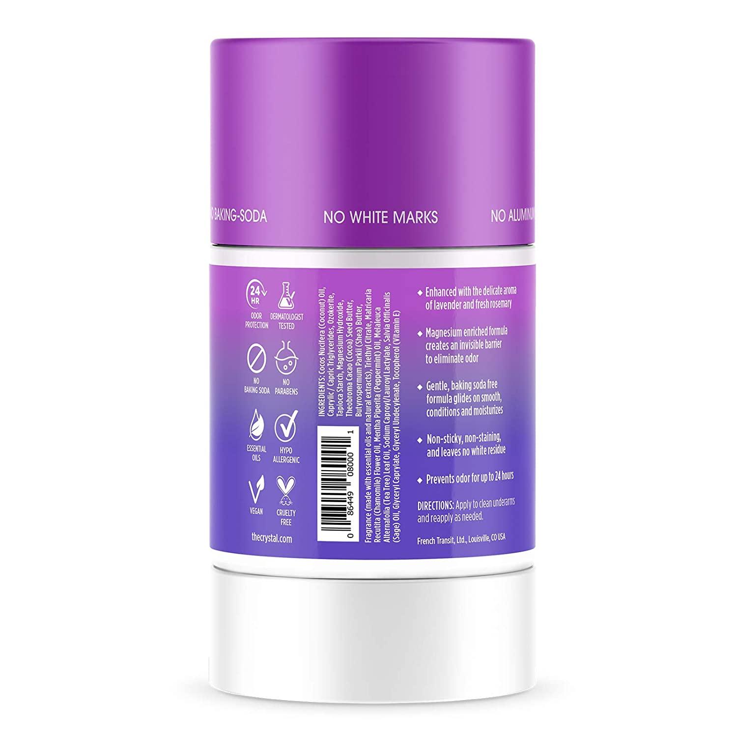 Crystal Body Deodorant Magnesium Enriched Lavender & Rosemary 2.5 oz