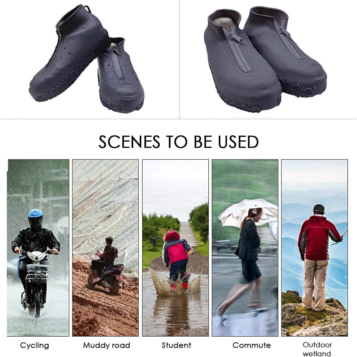 Rehomy Waterproof Shoe Covers Non-Slip Silicone Rain Overshoes