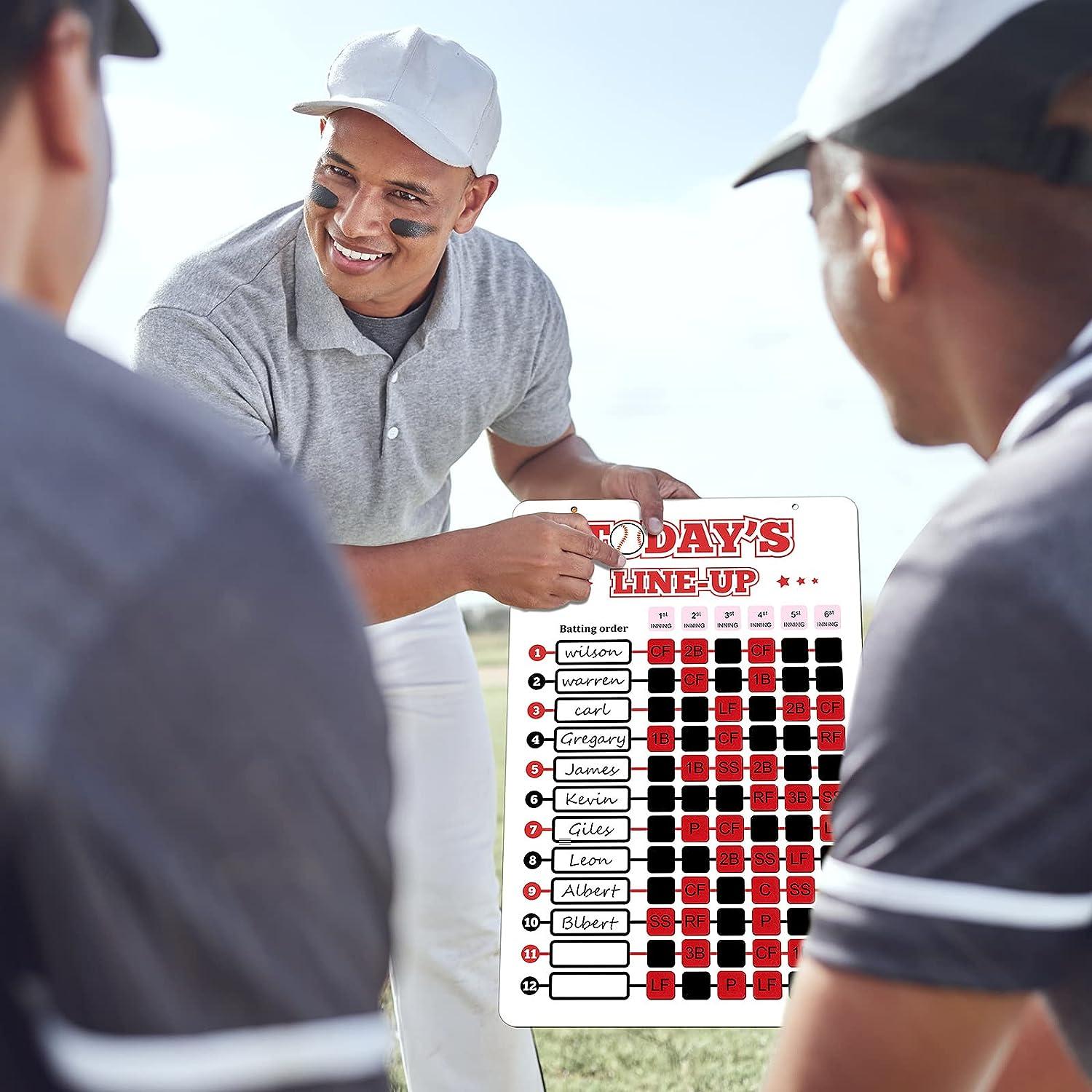 Pelopy 12 x 18 Inches Dugout Board for Lineup Dry Erase Baseball Line