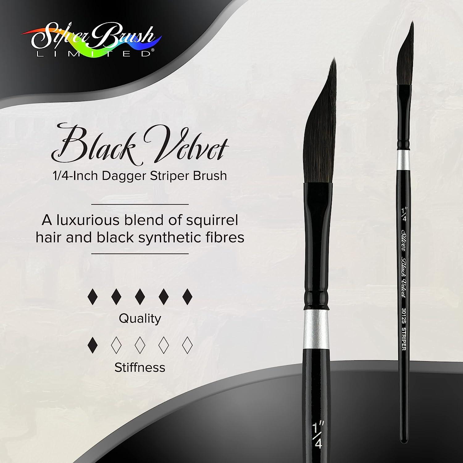 Silver Brush Limited 3012S1/4in Black Velvet Dagger Striper