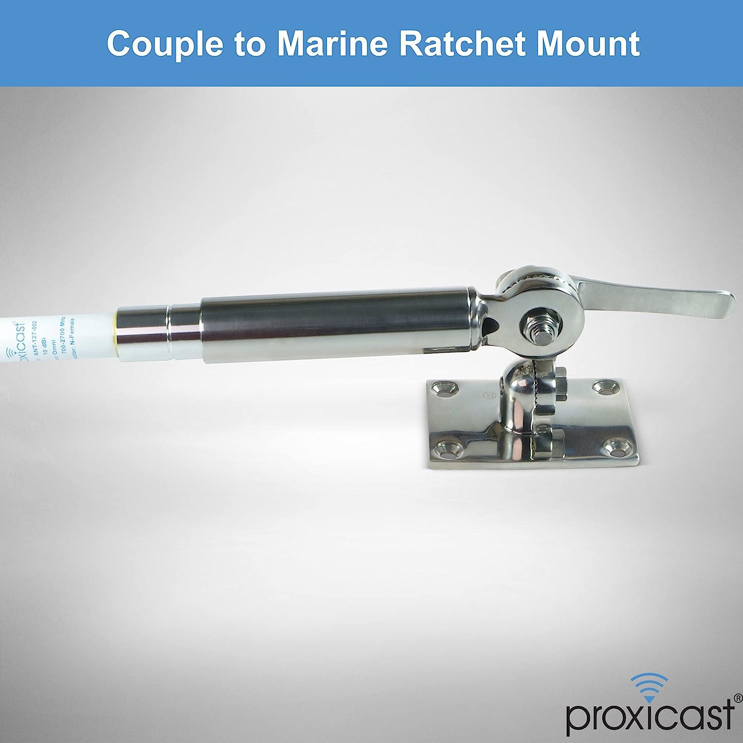 Proxicast Stainless Steel Marine Antenna Coupler - 1-14 Thread Double Female Ferrule With N-Female Adapter