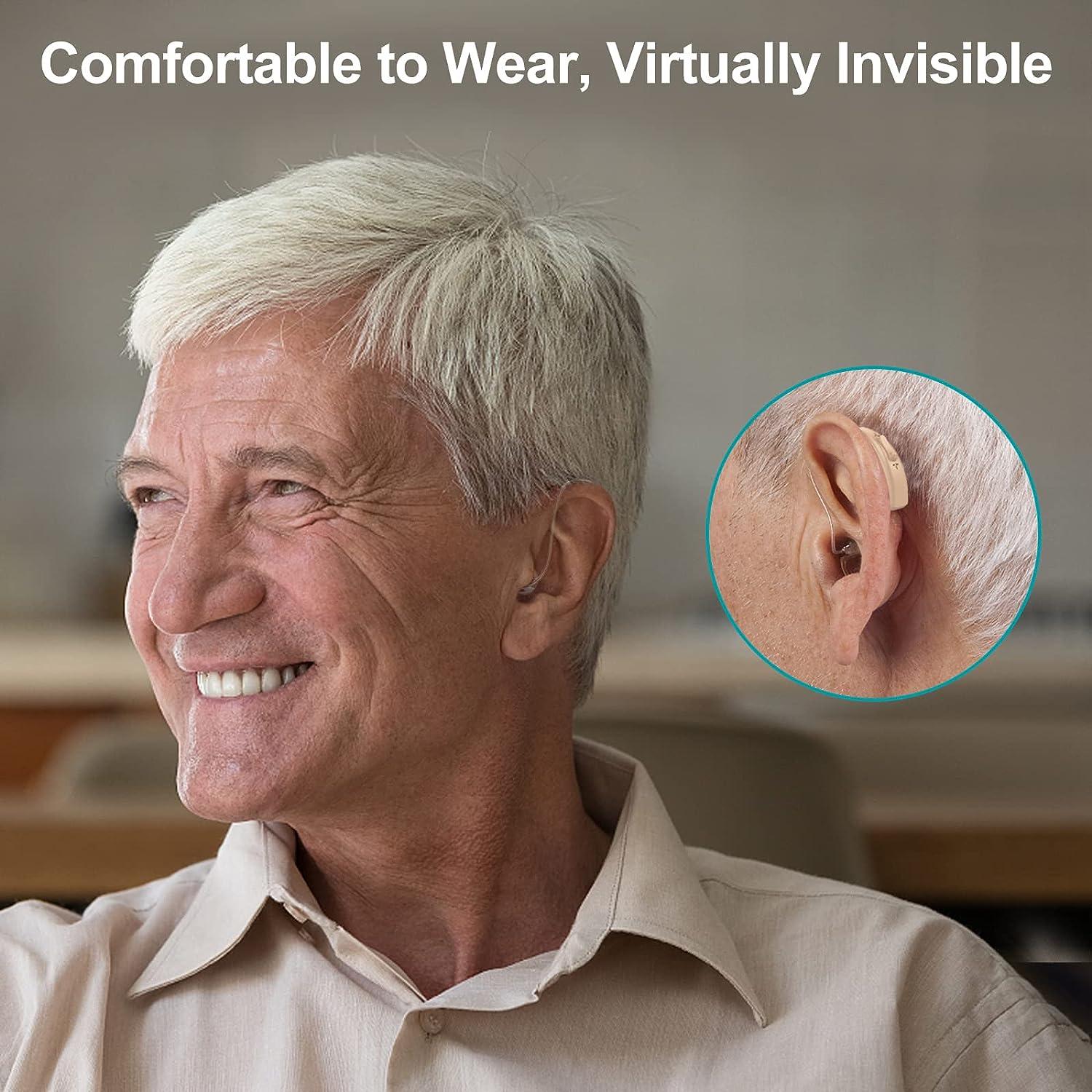 Rechargeable BTE Hearing Aids for Seniors Noise Cancelling