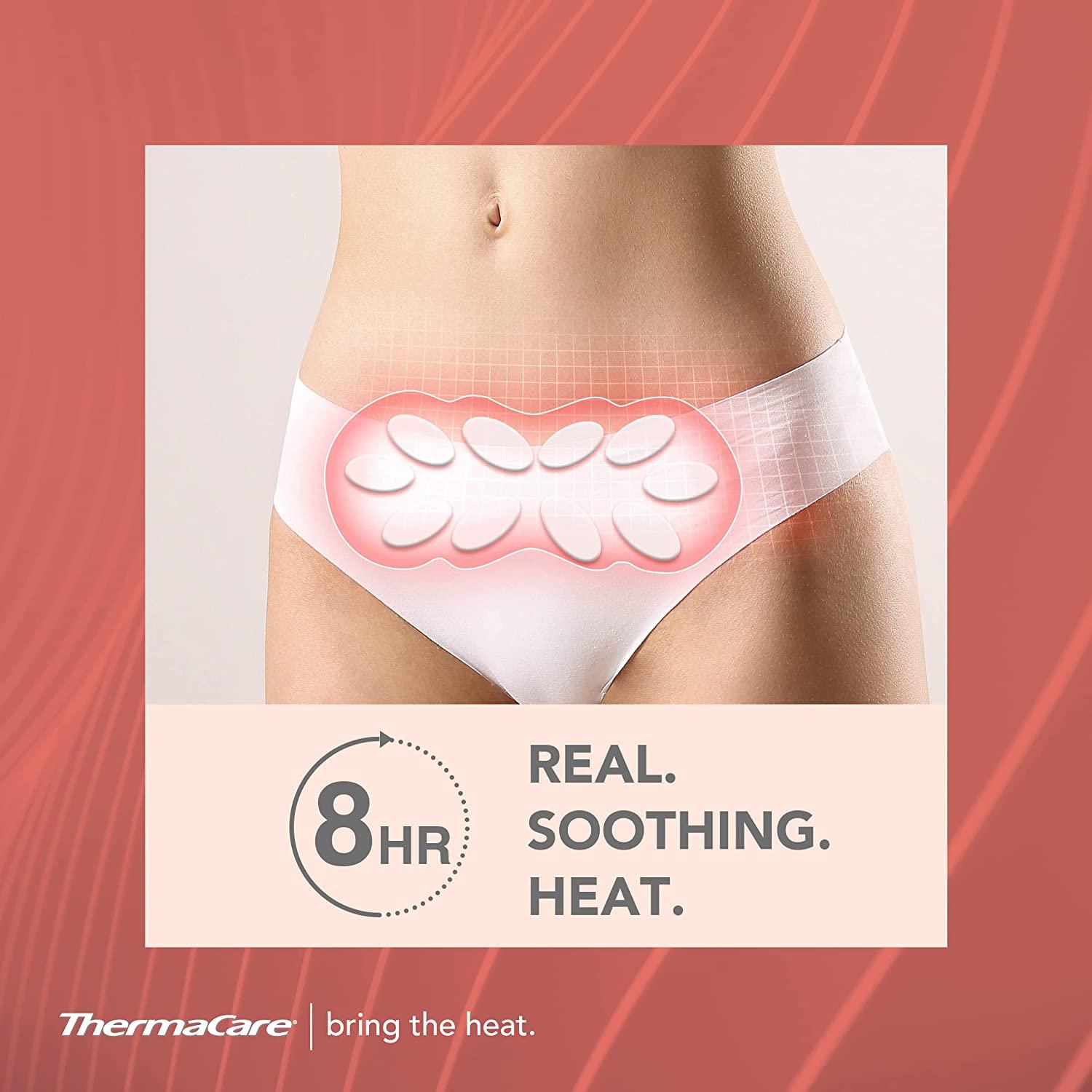 ThermaCare Portable Heating Pad, Menstrual Pain Relief Patches, Discreet Heat Wrap, 6 Count