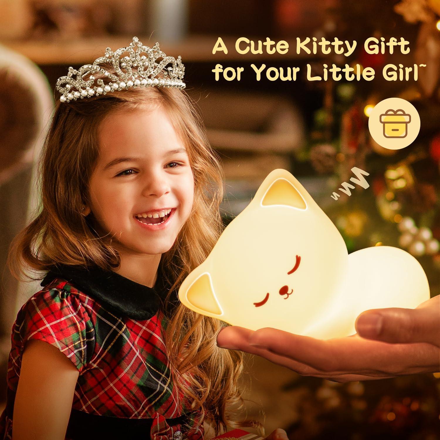 Cute Cat Night Light 16 Color Changing Baby Nightlight