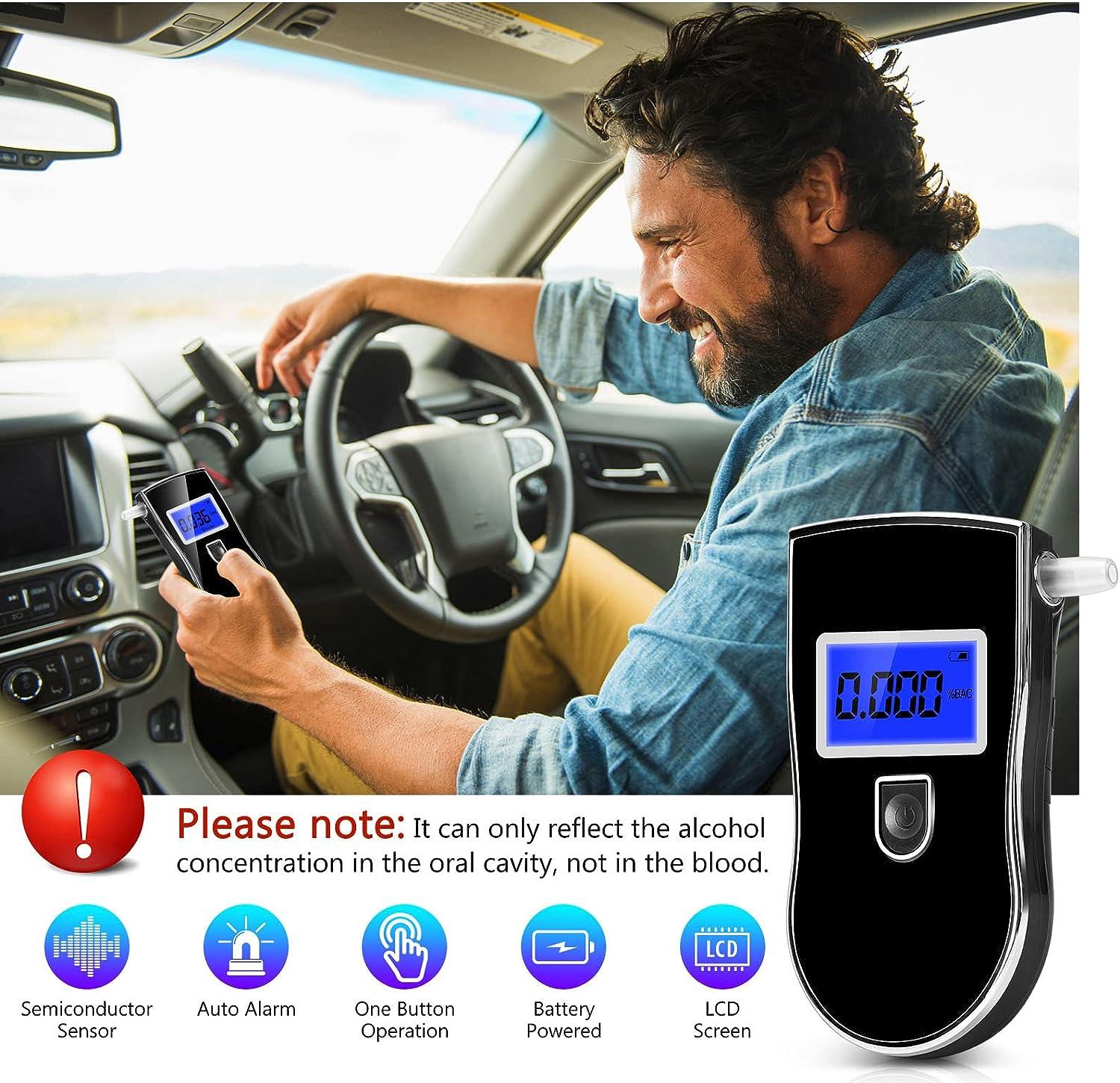 Digital Smart Breathe Analyser Alcohol Tester 5 Mouthpieces With LCD Display High Accuracy & Professional Tester