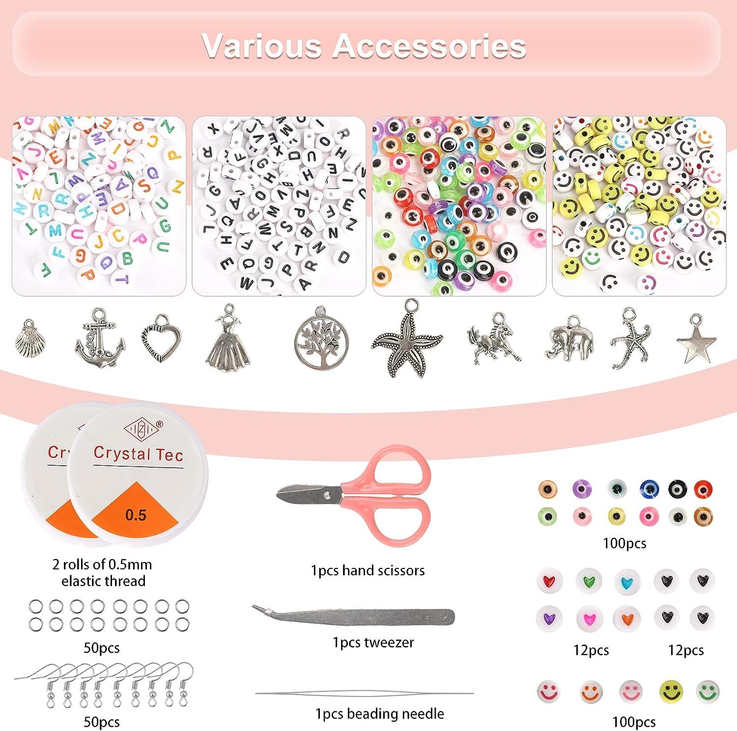 QUEFE 40000pcs 2mm Glass Seed Beads for Jewelry Making Kit 440pcs Letter  Beads 100pcs Smiley Face Beads & 100pcs Evil Eye Beads for Bracelets  Necklace Ring Making DIY Art Craft Gifts