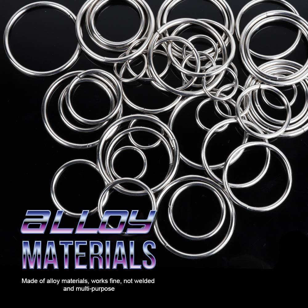 Honkoolly 12 Pcs Silver Multi-Purpose Metal O Ring Non-Welded O Ring for  DIY Accessories Hardware Bags Ring,Dream Catcher and Crafts,2