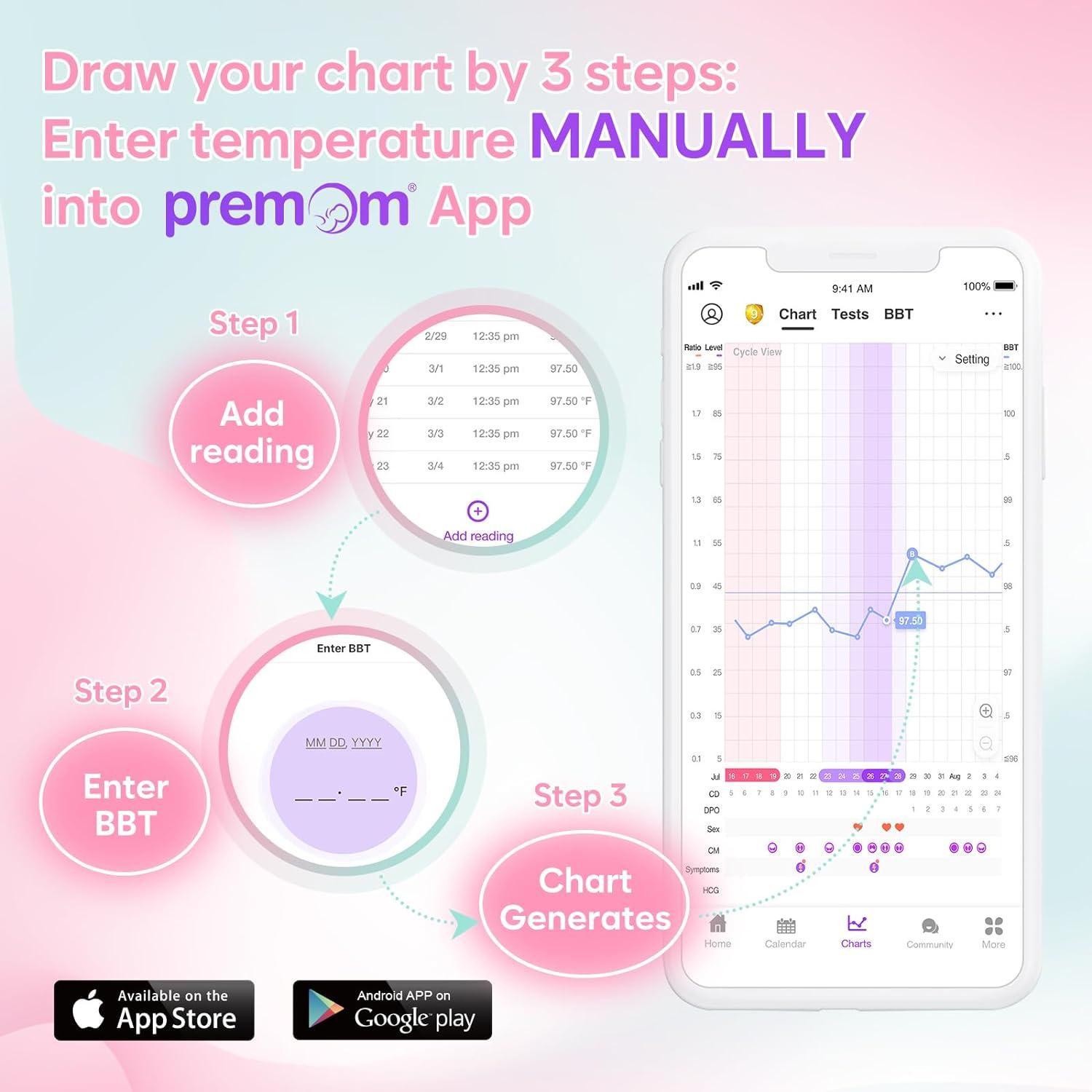 Digital Basal Body Temperature Thermometer Dual Modes Easy Home