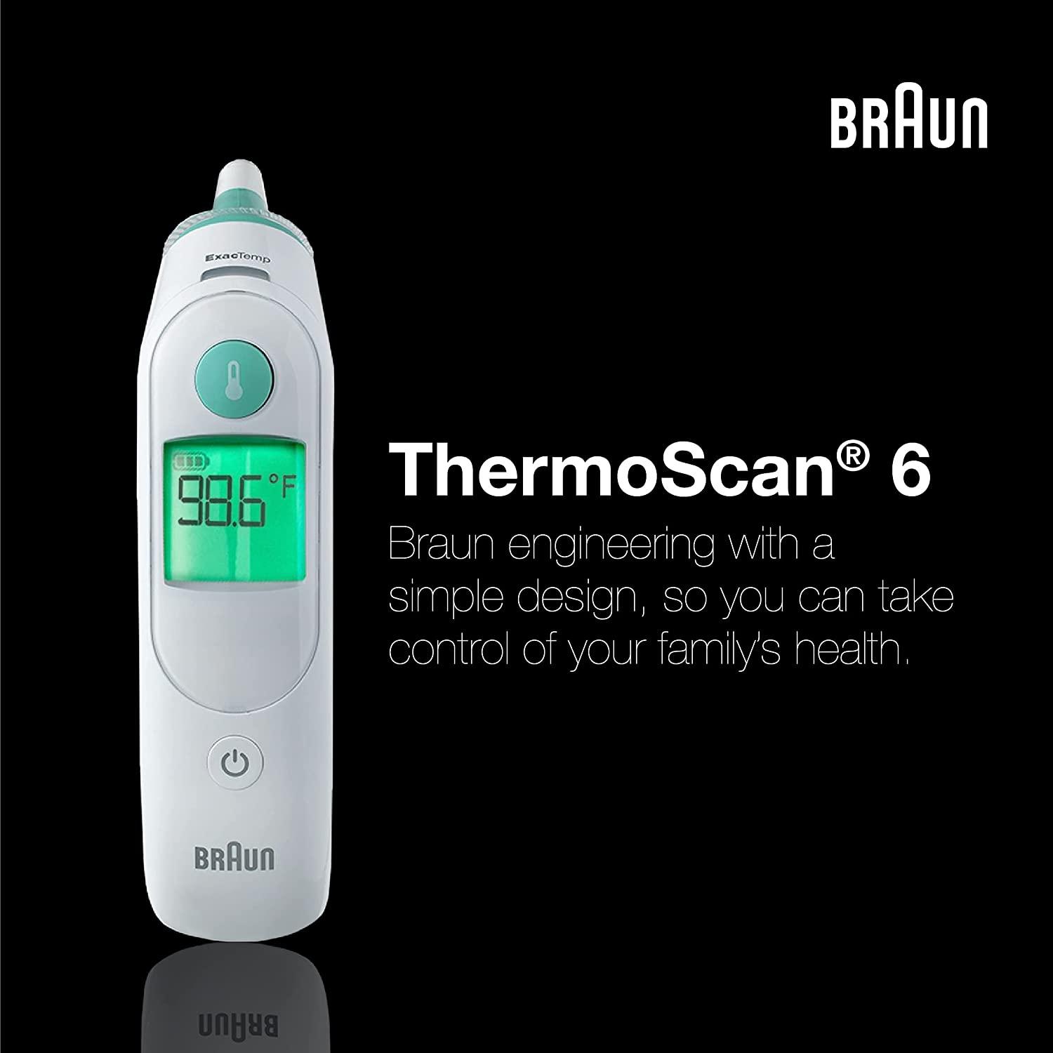 bestellen inleveren struik Braun ThermoScan 6, IRT6515 Digital Ear Thermometer for Adults, Babies,  Toddlers and Kids Fast, Gentle, and Accurate with Color Coded Results