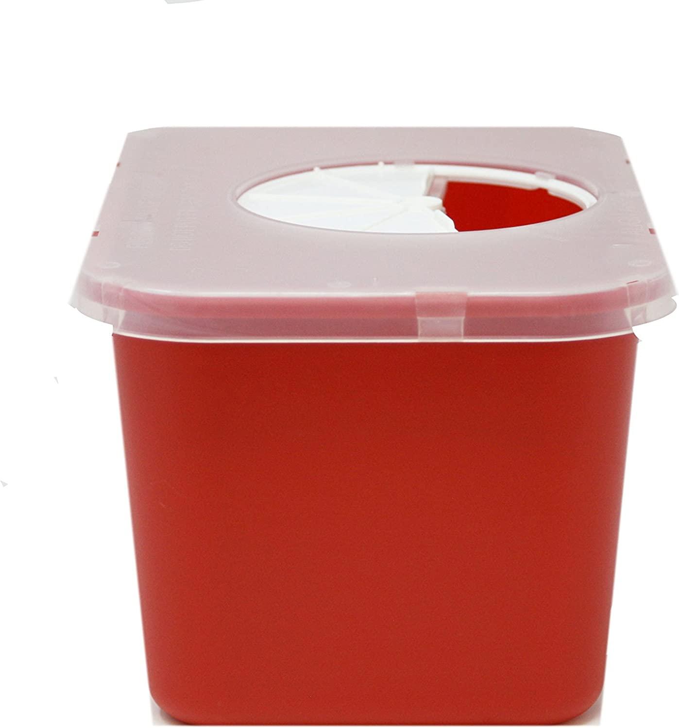 Oakridge Sharps Container 1 Gallon (2 Pack) Easy use Rotating lid