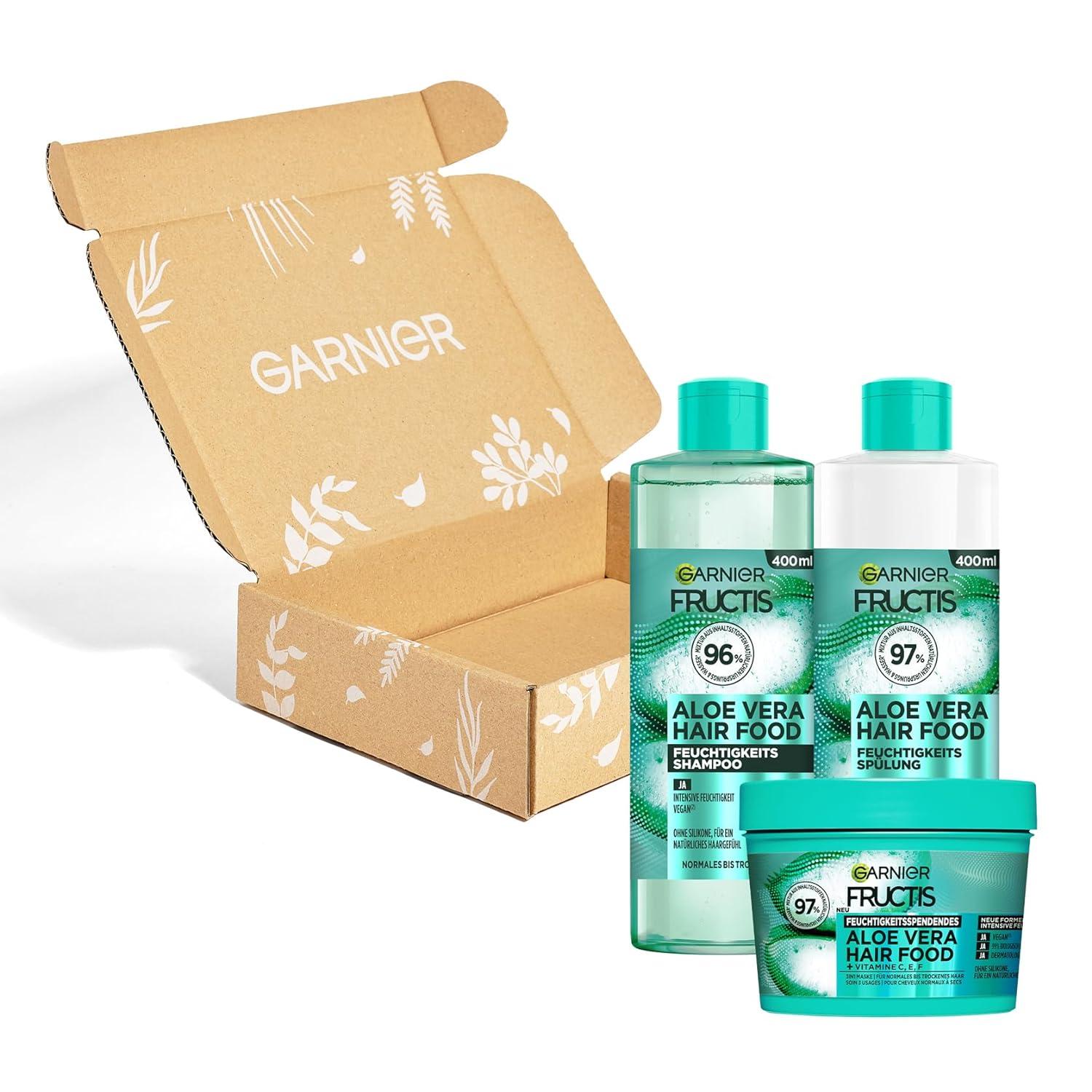 Garnier Hair Set for Dry Hair - Aloe Vera 3-in-1 Mask Shampoo & Conditioner  - Anti-Frizz Care - Fructis Hair Food Set (3 x 400ml) - International  Shipping Available | Buy Now