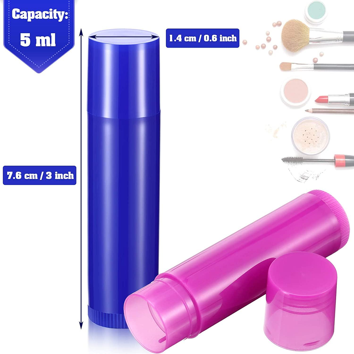 64Piece 5ml Empty Lip Balm Tubes Refillable Rotatable Plastic