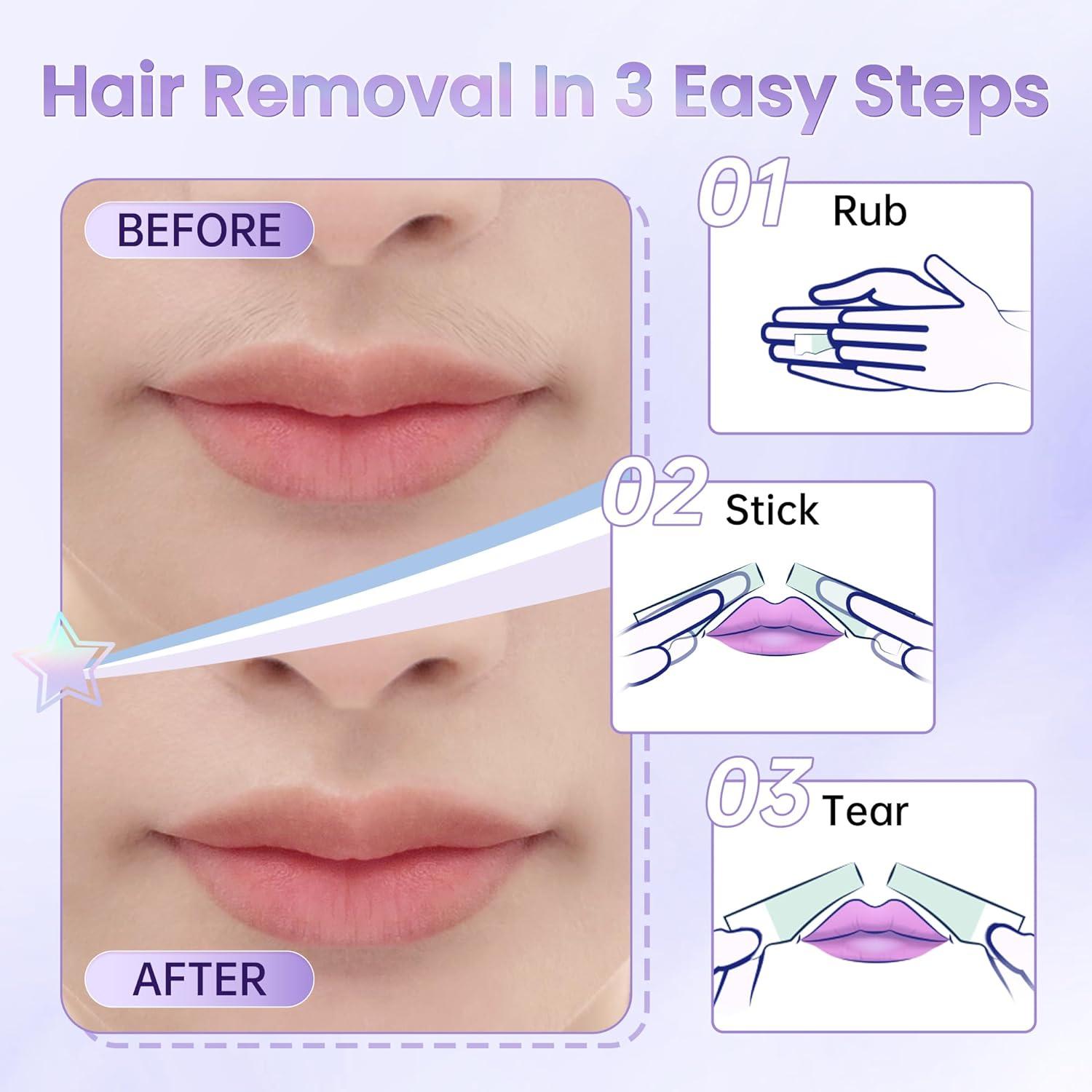 LaWink Mouth waxing wax Kit Facial Wax Strips eyebrow hair removal 20