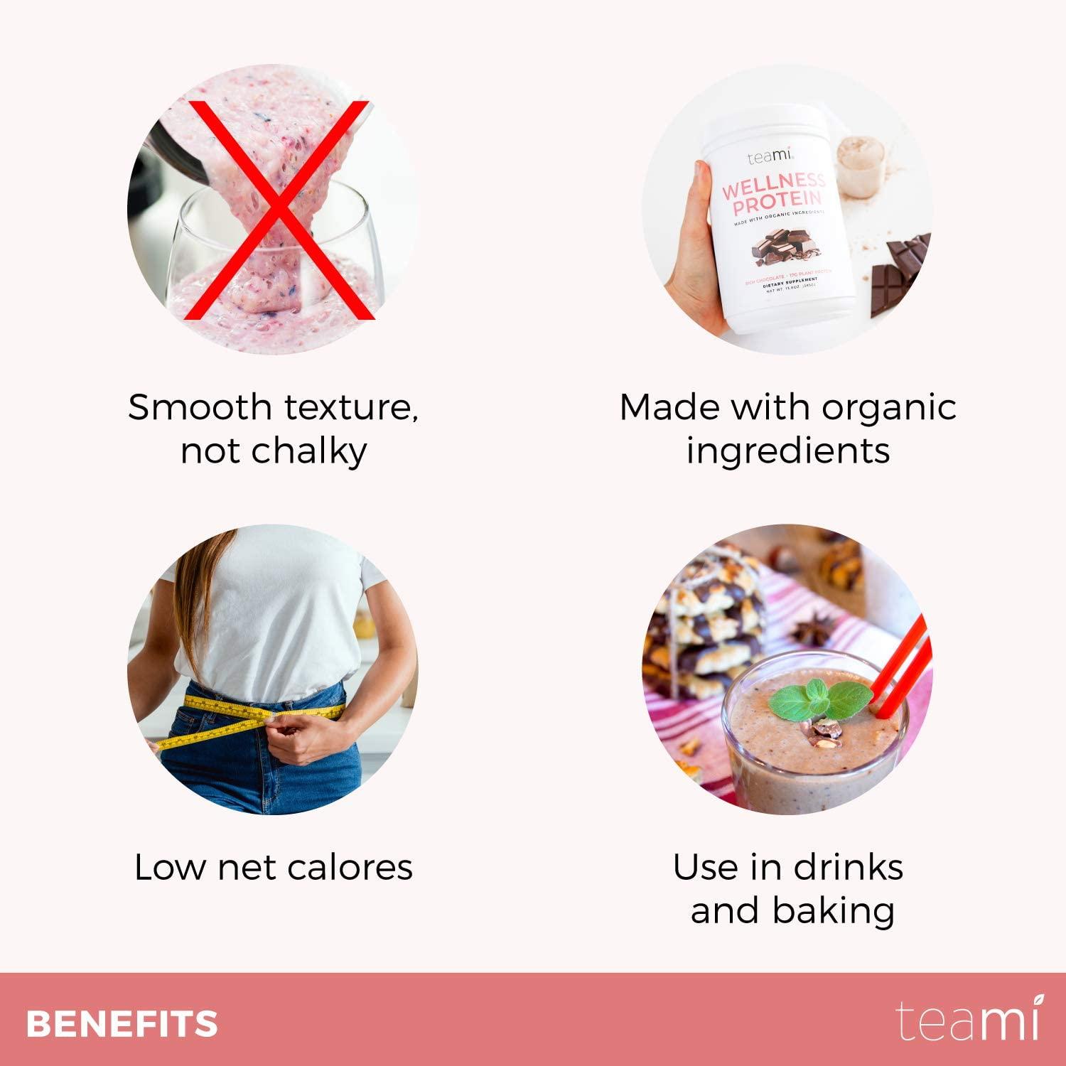 Teami Wellness Vegan Protein Powder Organic Ingredients (14 Servings