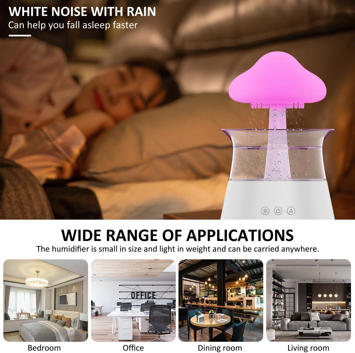 Cloud Rain Humidifier with Remote Control Raindrop Aroma Diffuser
