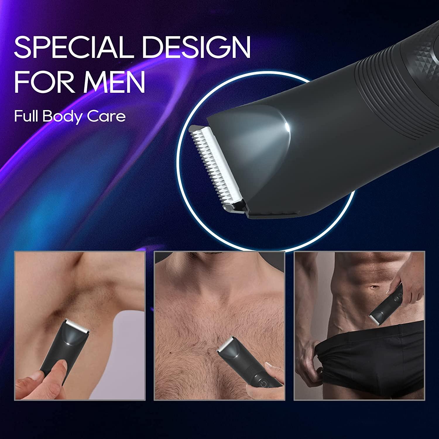 FLOVES Electric Body Hair Trimmer for Men Pubic Hair Trimmer for Men