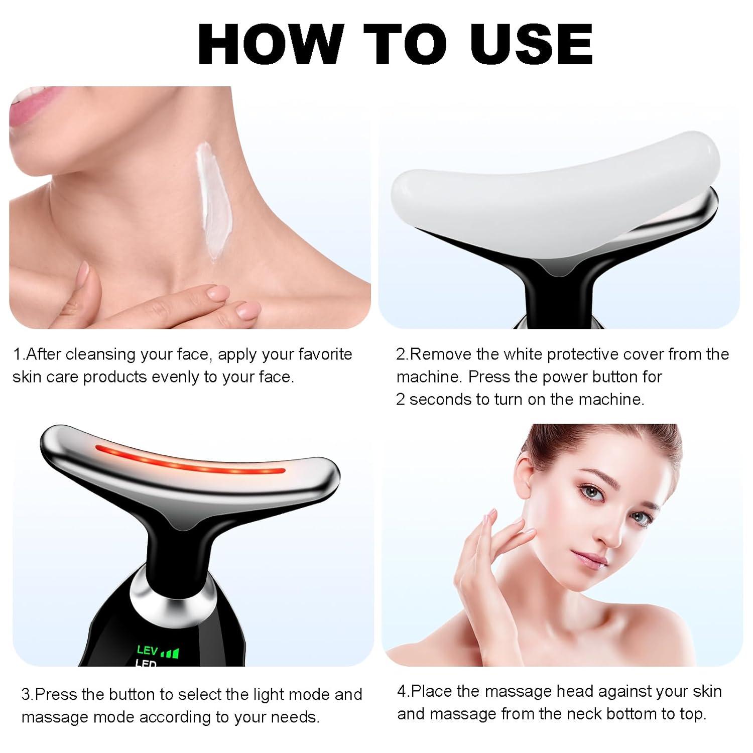 Neck Face Beauty Device - 3 in 1 Vibration Face Massager & Sculpting Tool | Best Skin Care Massager | 7 Color Neck & Face Skin Treatment Neck Face Beauty Device - 3 in 1 Vibration Face Massager & Sculpting Tool | Best Skin Care Massager | 7 Color Neck & Face Skin Treatment