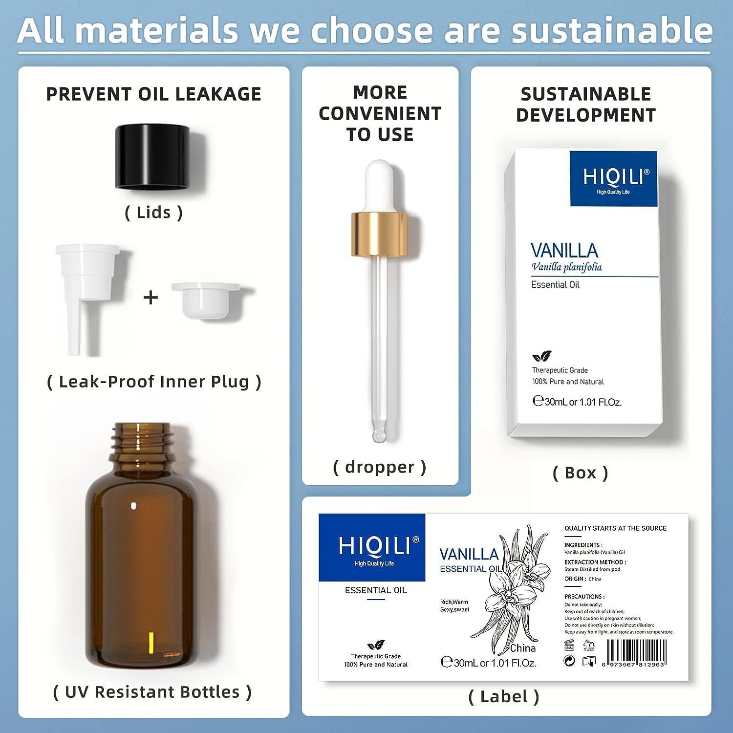 HIQILI Vanilla Essential Oil for Diffuser Skin Humidifier Perfume Candle  Making 30ml (1 fl oz) Vanilla Oil