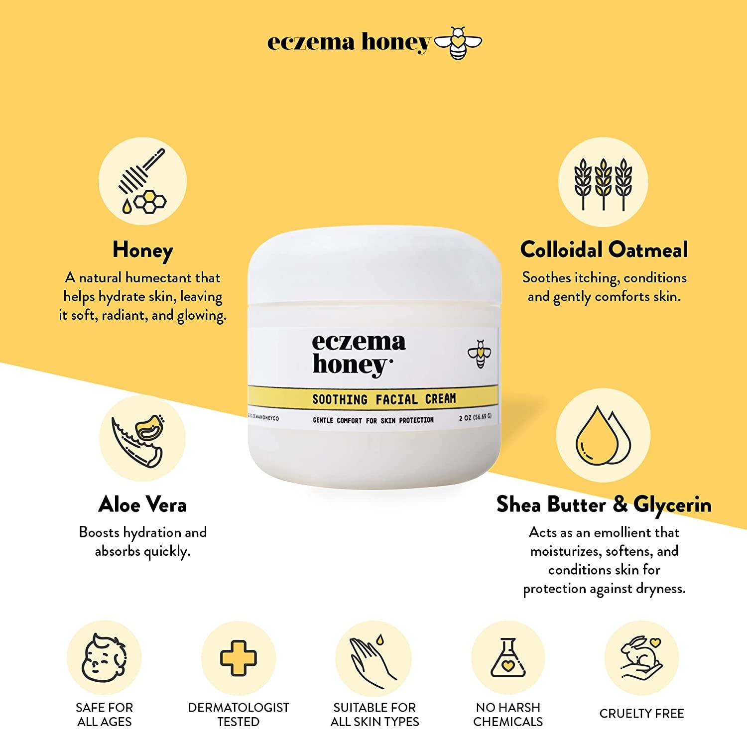 Eczema Honey Soothing Facial Cream for Sensitive Skin Hydrate, Nourish