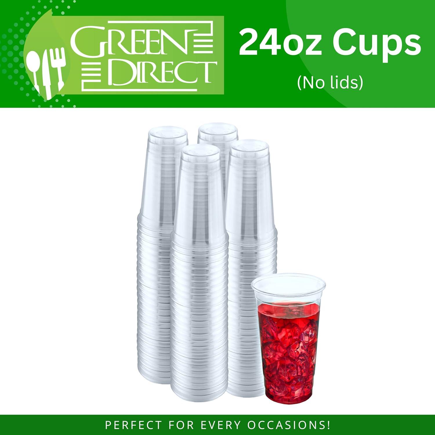 Green Direct 24 oz. Disposable Clear Drinking Plastic Cups for Boba Tea Ice  Coffee 100 Pack 1 24 oz. | Buy Now with Express International Delivery |  GoSupps.com