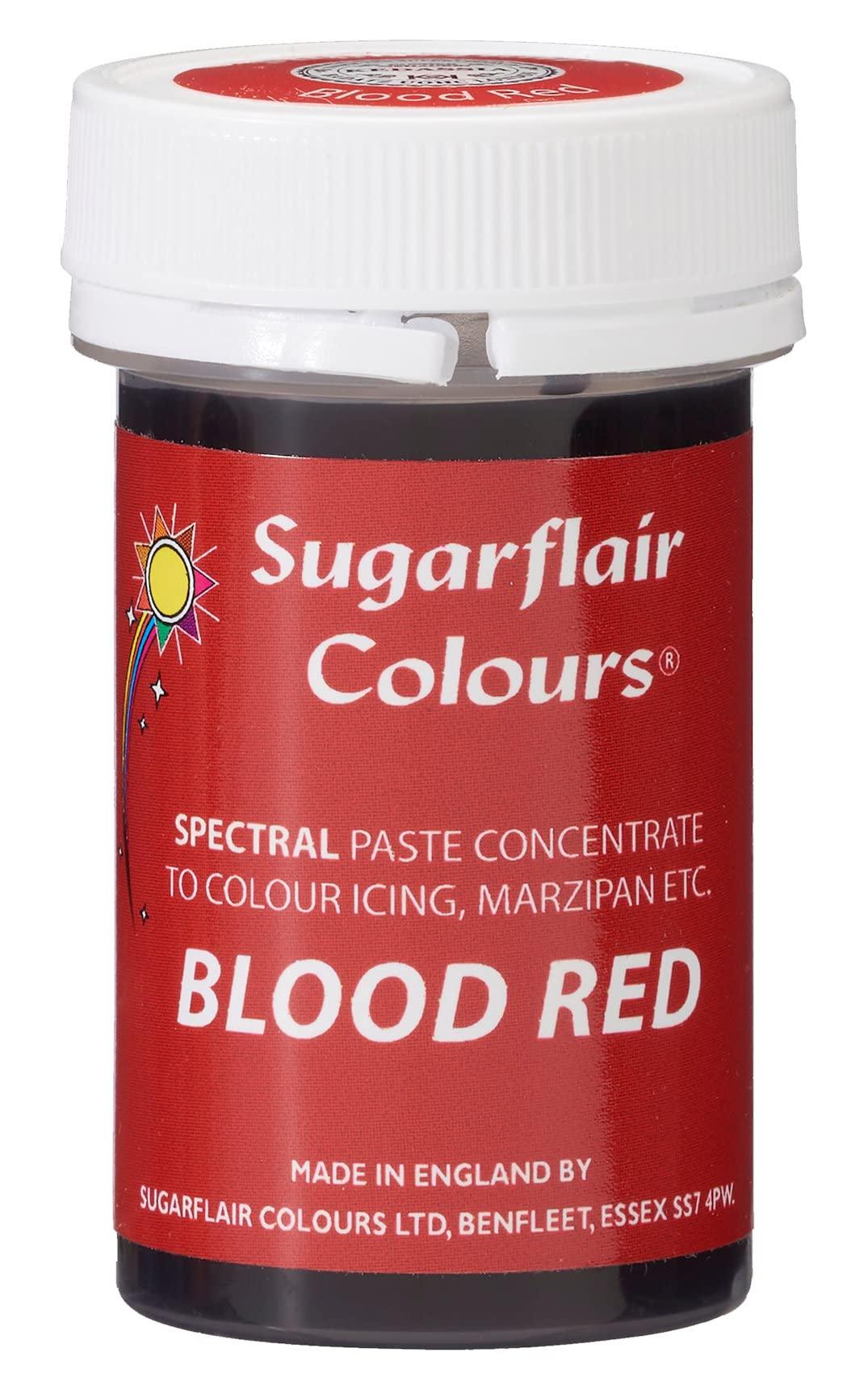 Sugarflair Blood Red Spectral Food Colouring Paste Highly Concentrated for Use with Sugar Pastes