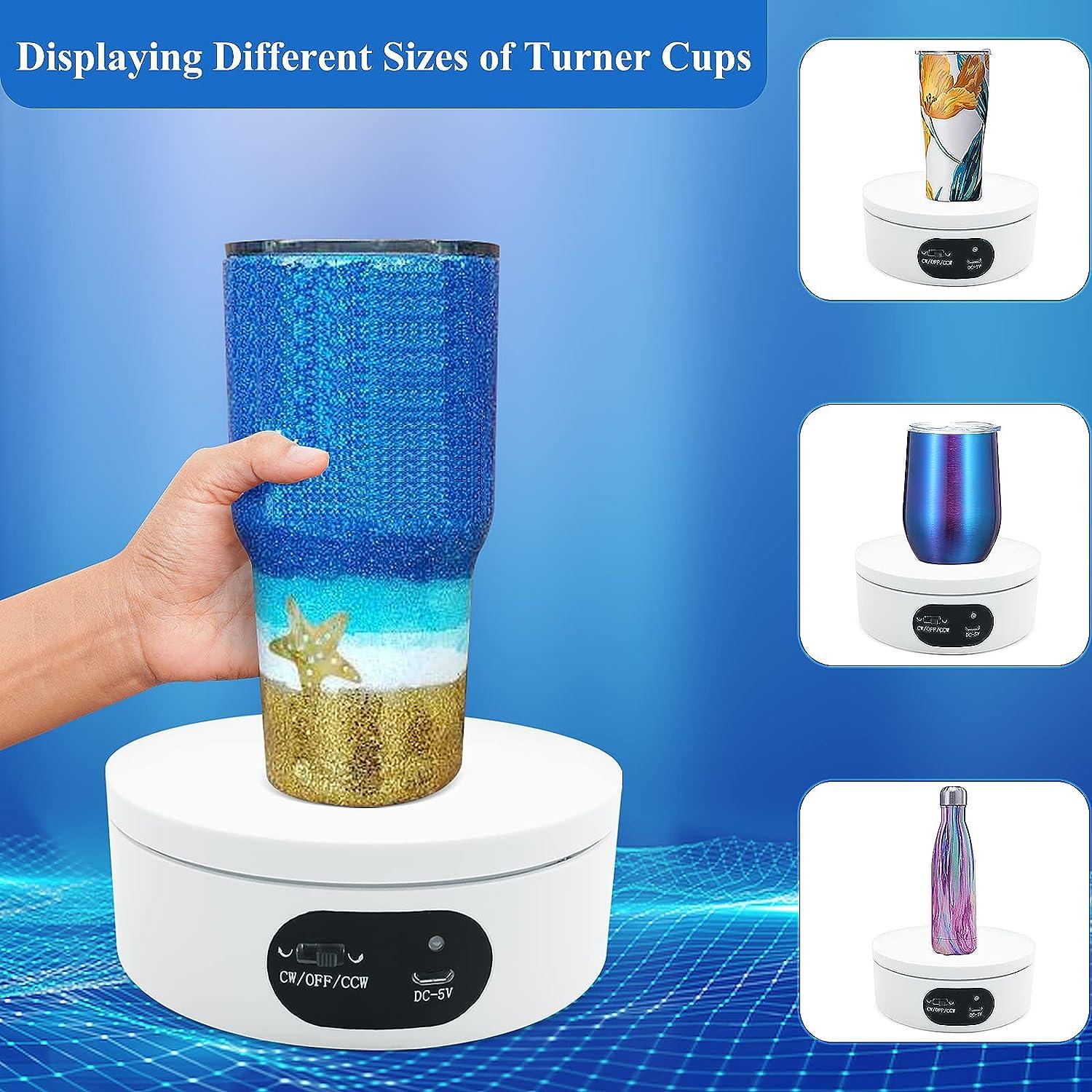 Turner Cup Rotating Display Stand for Epoxy Glitter Tumbler 360 Degree  Automatic