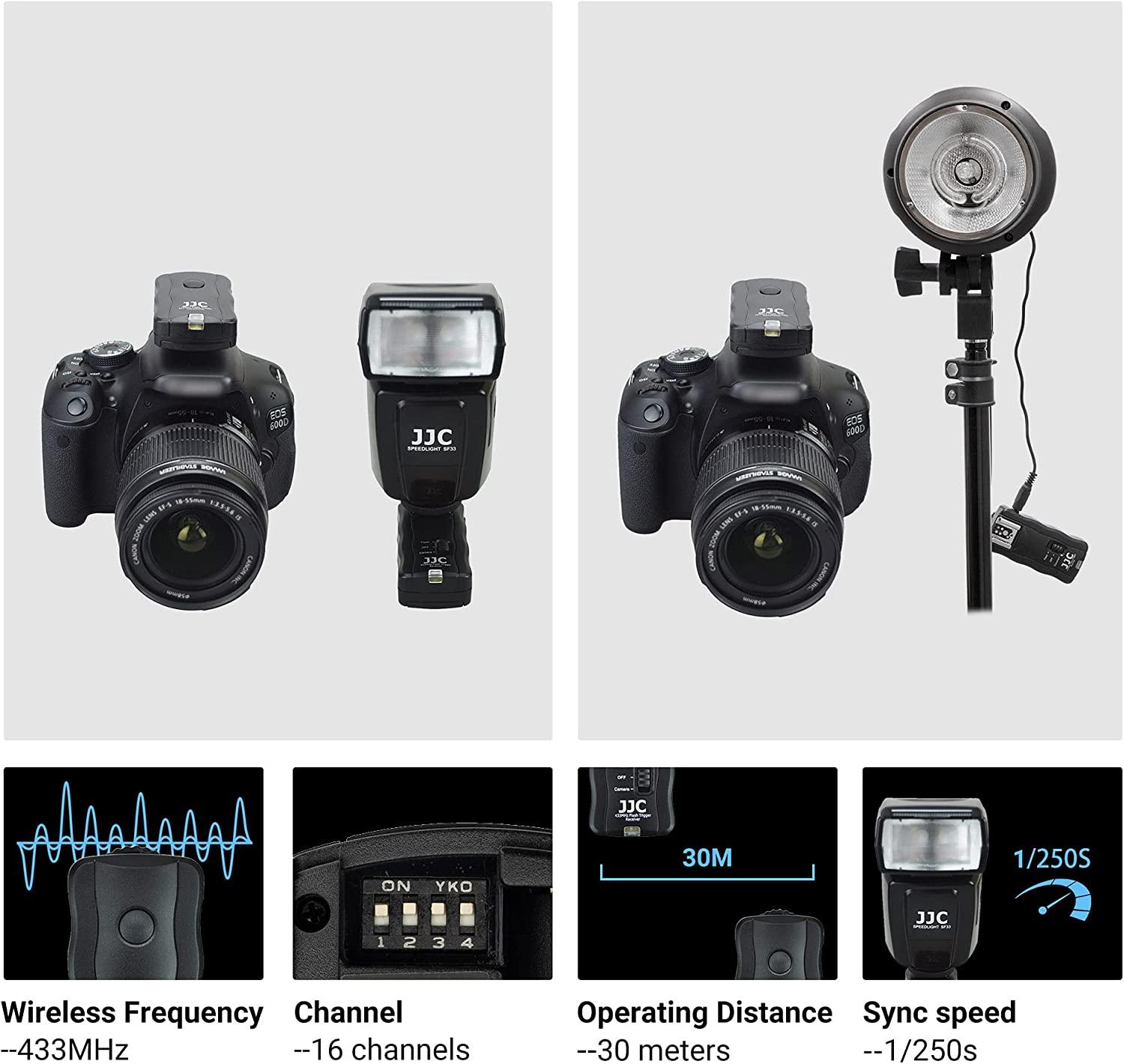 JJC 3in1 Wireless Flash Trigger & Shutter Remote Control with Two